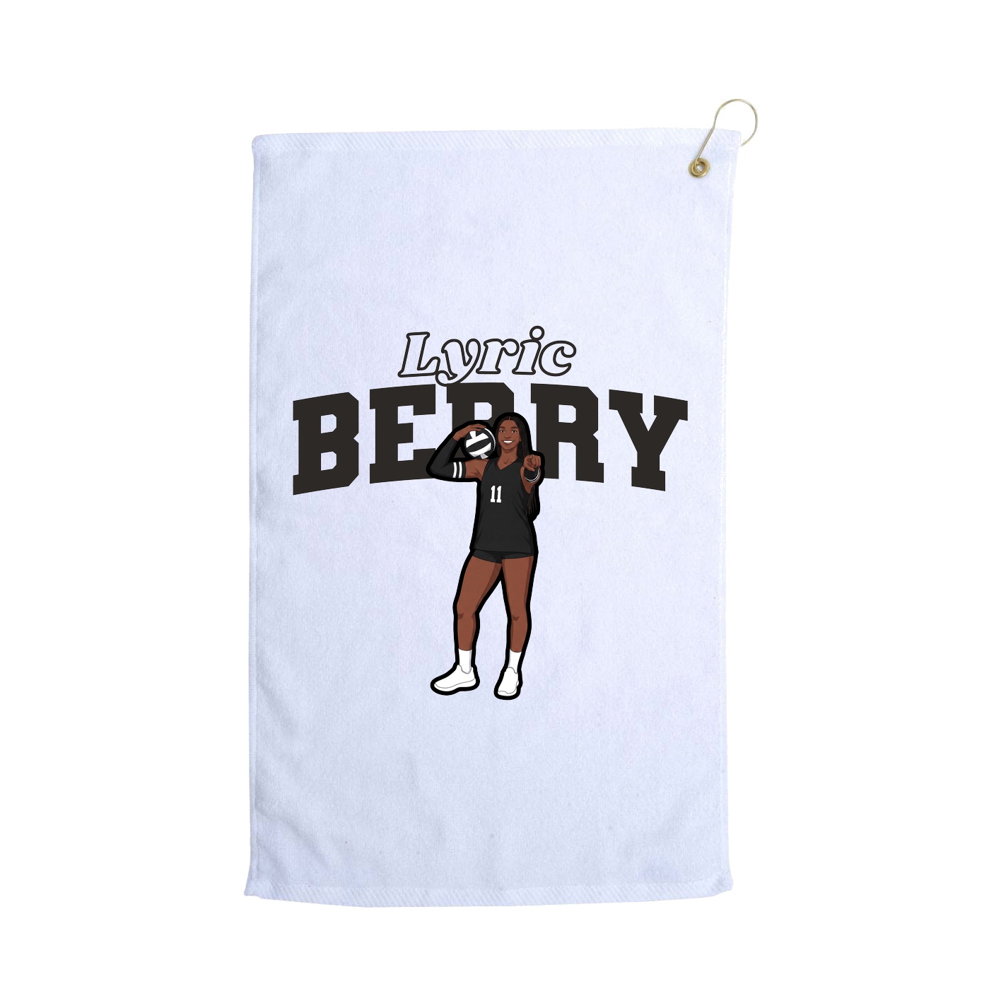 Golf Towel — Name Arch in White