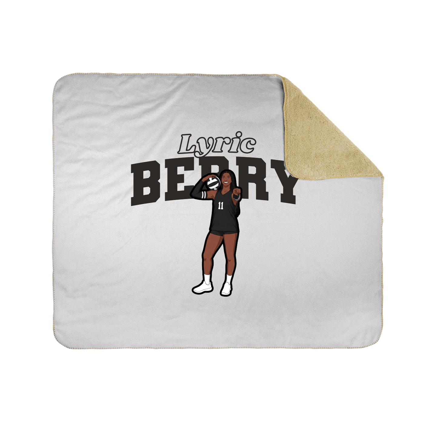 Throw Blanket — Name Arch in White