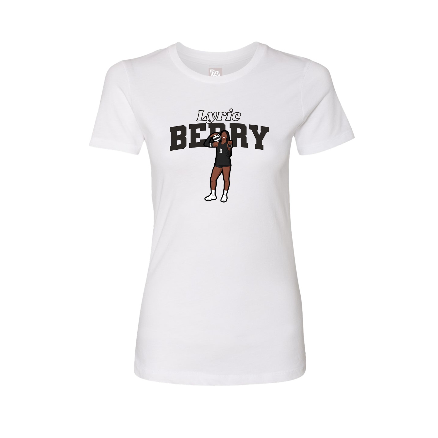Fitted Women's Tee — Name Arch in White