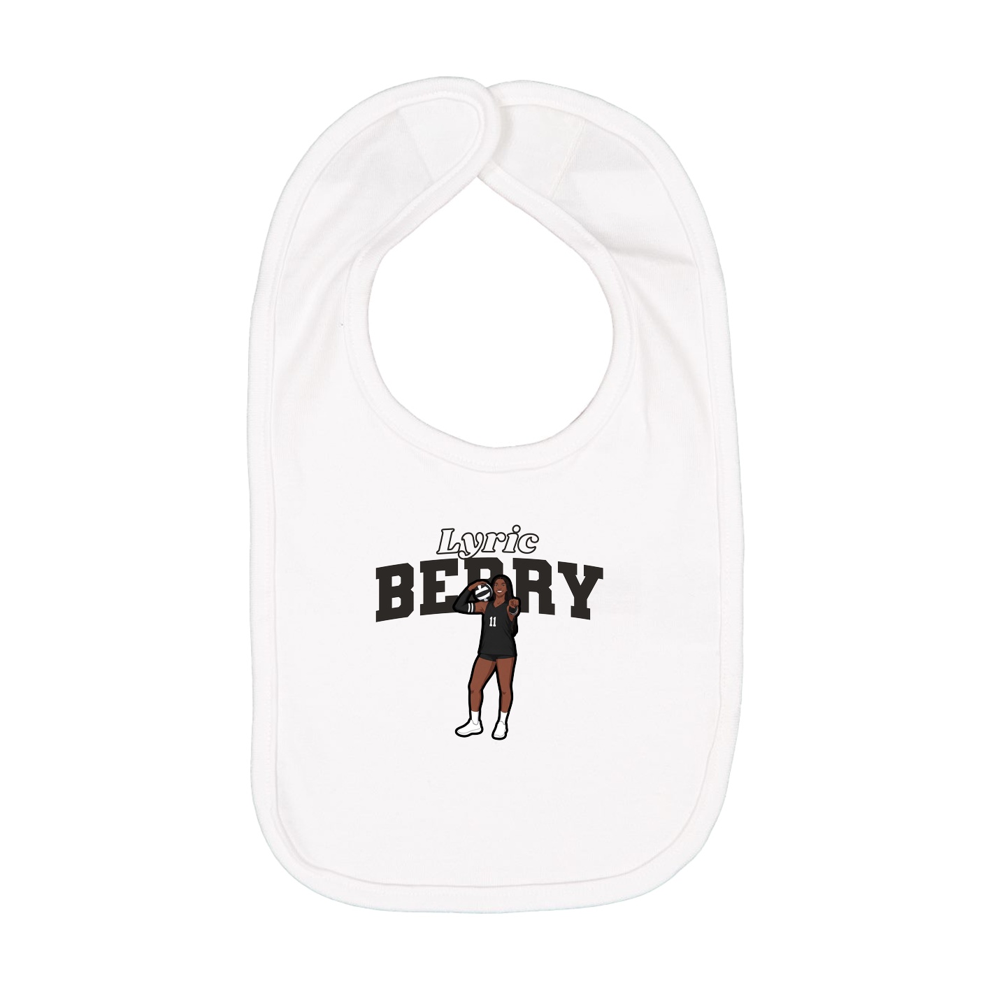 Infant Bib — Name Arch in White