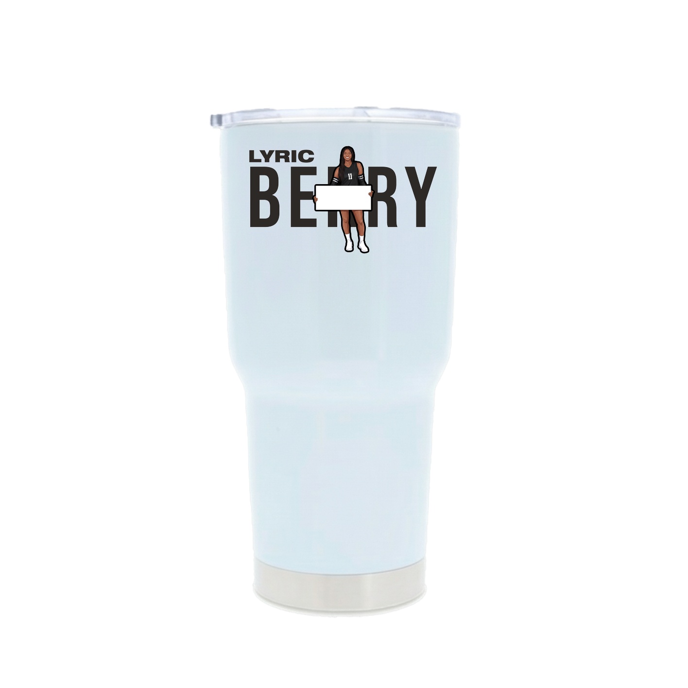 30oz Stainless Steel Tumbler — Player Name in White
