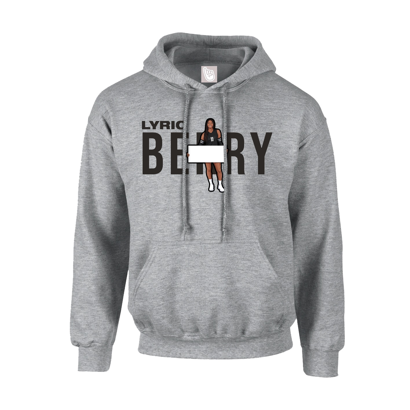 Hoodie — Player Name in Grey