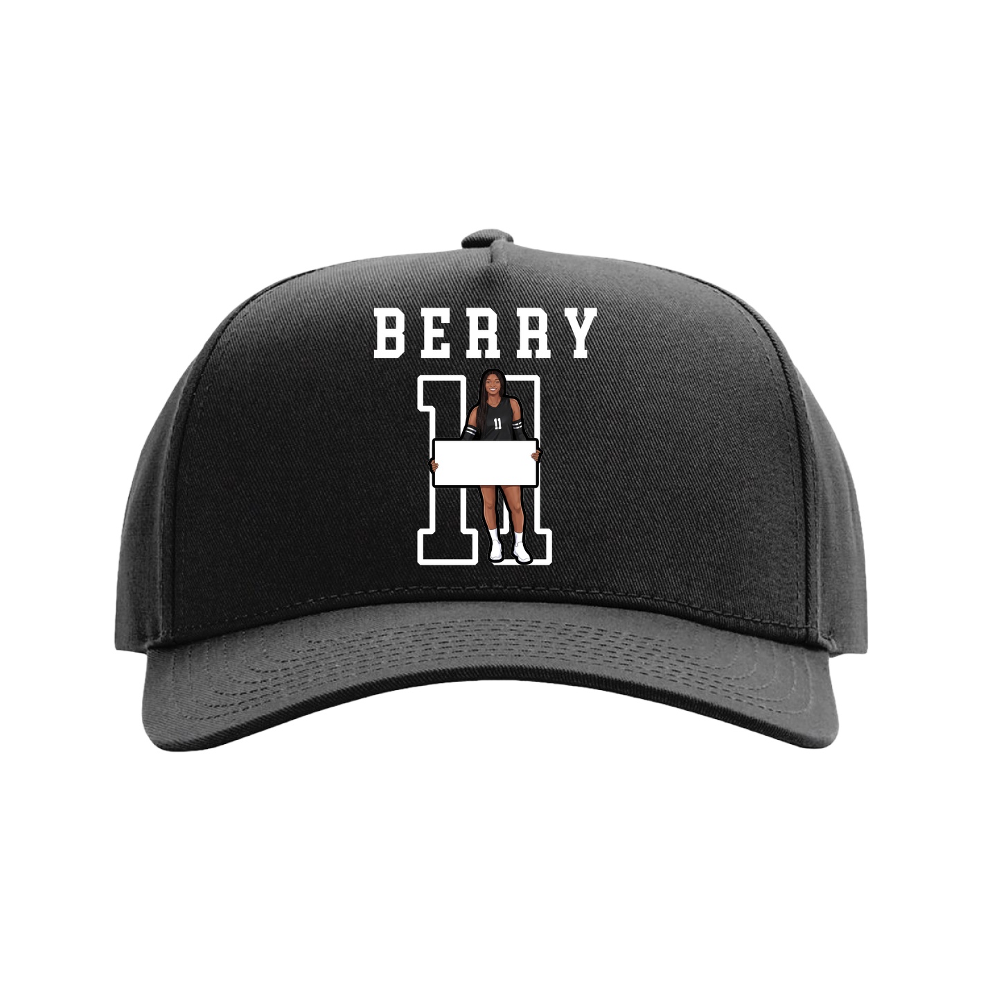 Full Fabric Five-Panel Champ Cap — Shirsey in Black