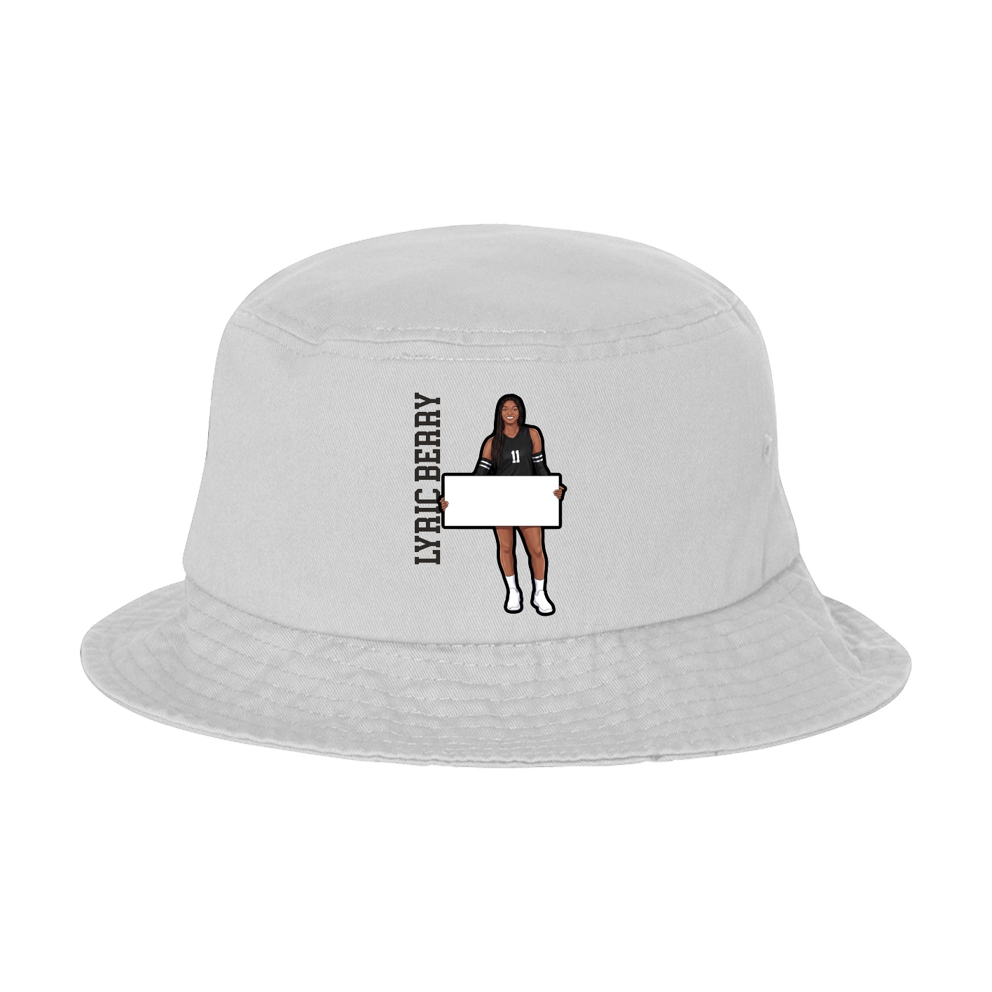 Bucket Cap — Name Vertical in White