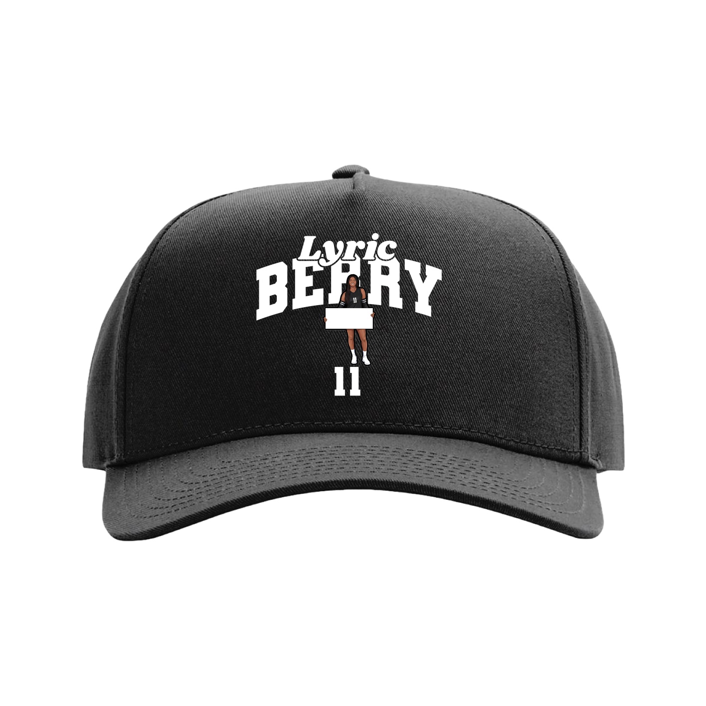 Full Fabric Five-Panel Champ Cap — Signature Arch in Black