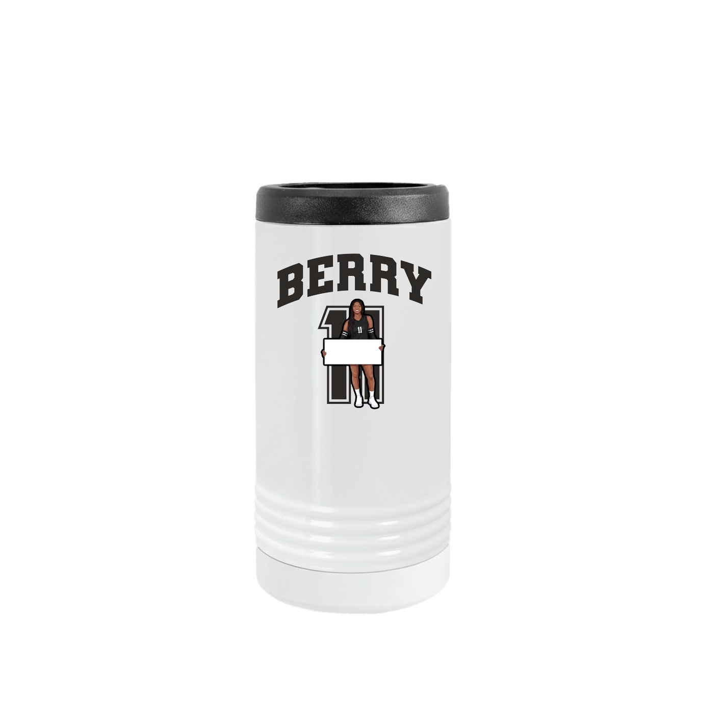Slim Beverage Holder — Number in White