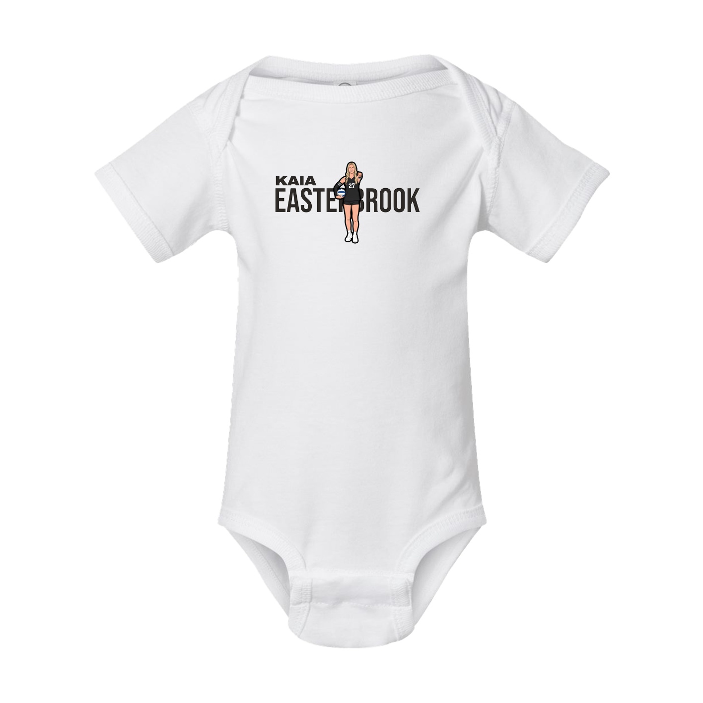 Baby Onesie — Player Name in White