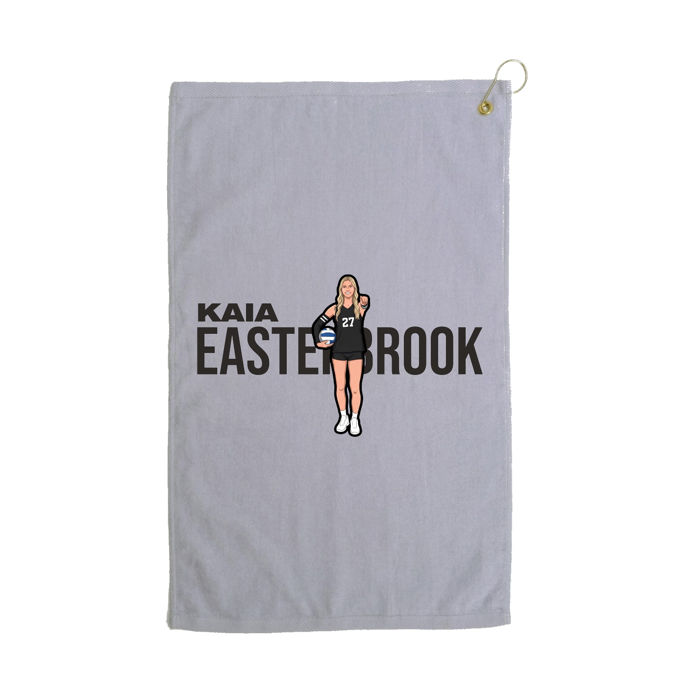 Golf Towel — Player Name in Grey