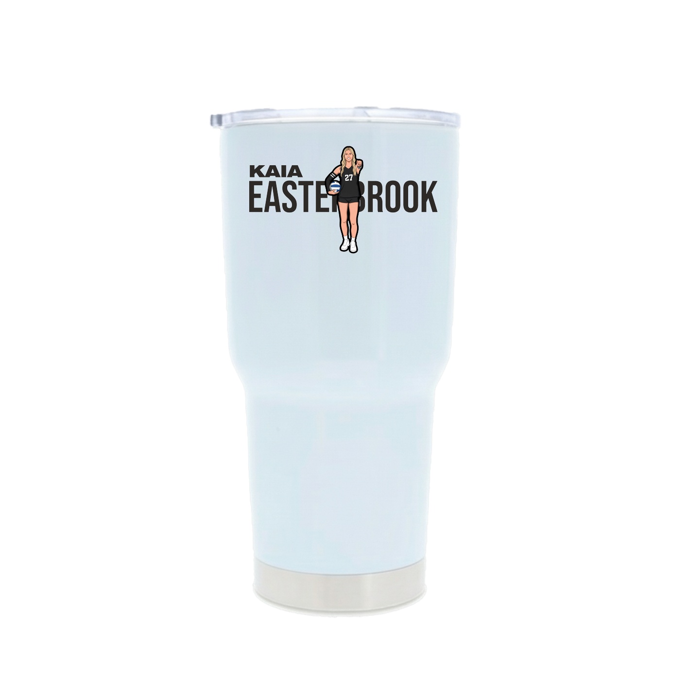 30oz Stainless Steel Tumbler — Player Name in White