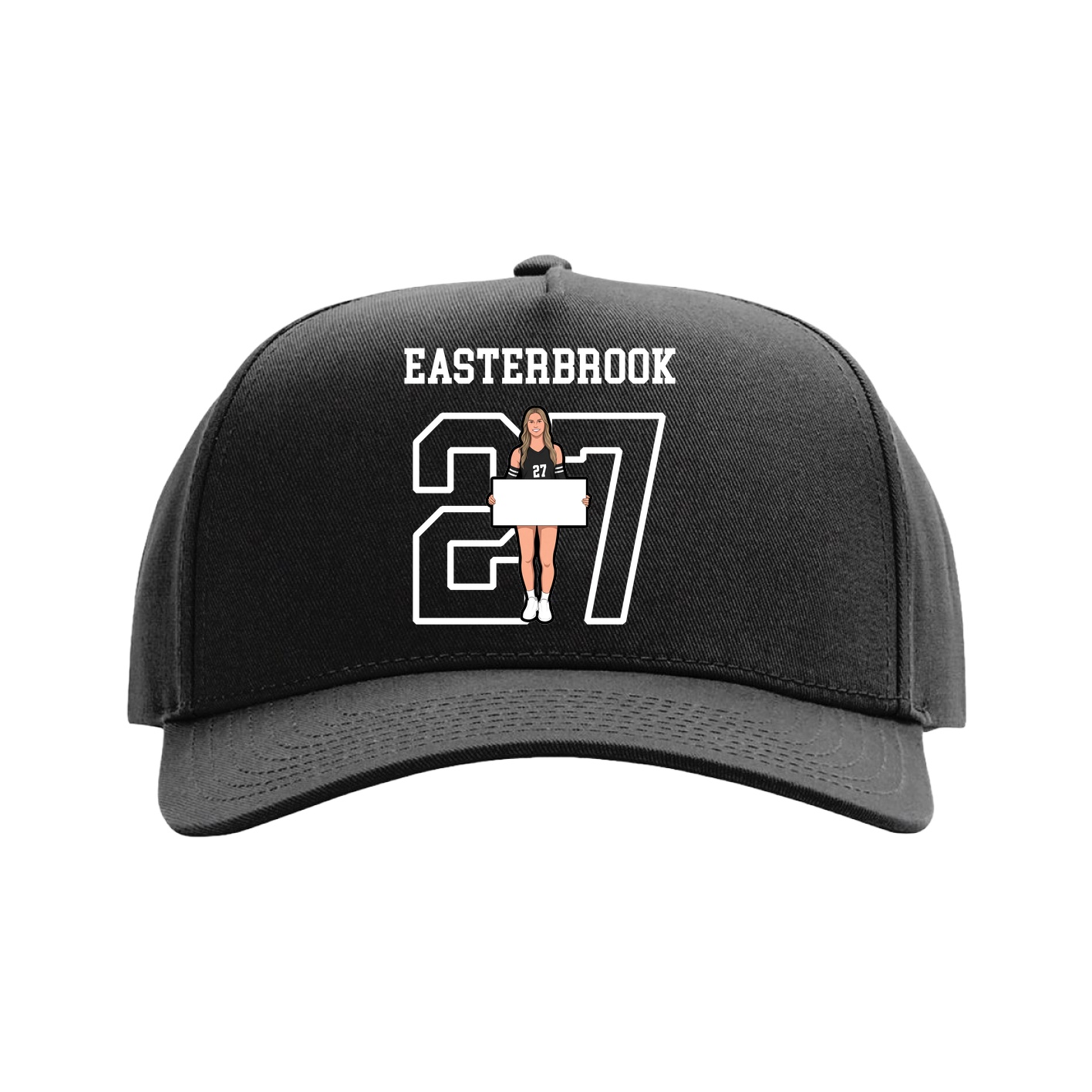 Full Fabric Five-Panel Champ Cap — Shirsey in Black