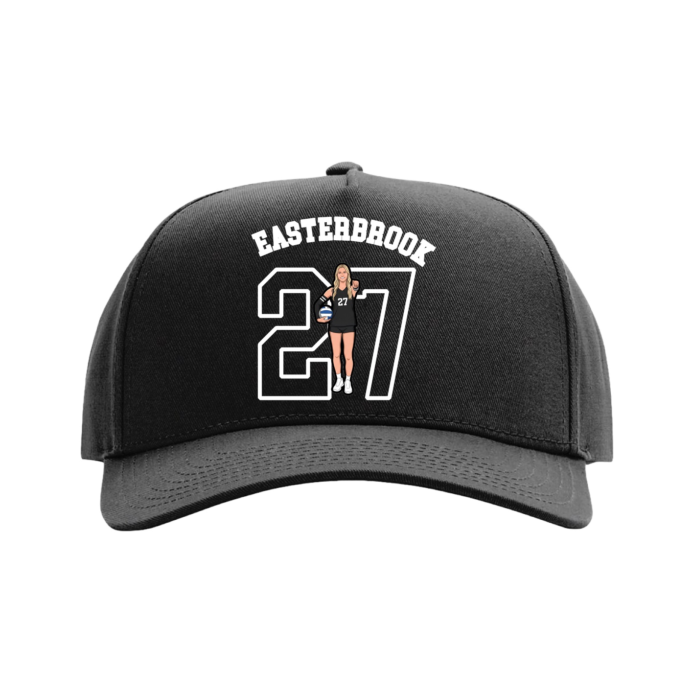 Full Fabric Five-Panel Champ Cap — Shirsey Arch in Black