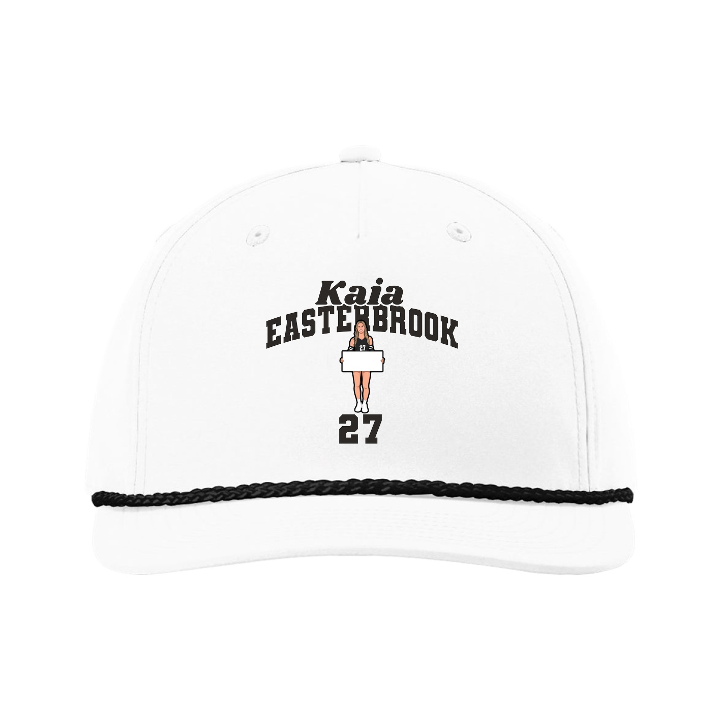 Five-Panel Classic Rope Cap — Signature Arch in White