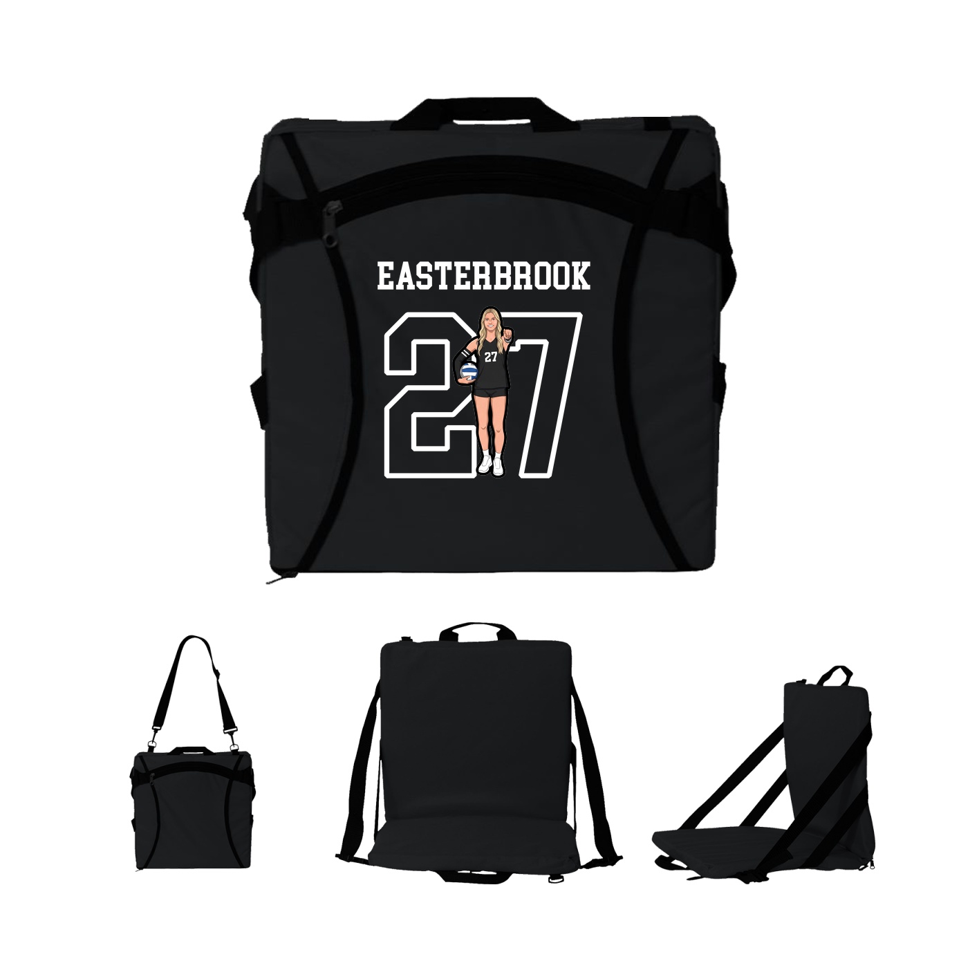 Folding Stadium Seat — Shirsey in Black