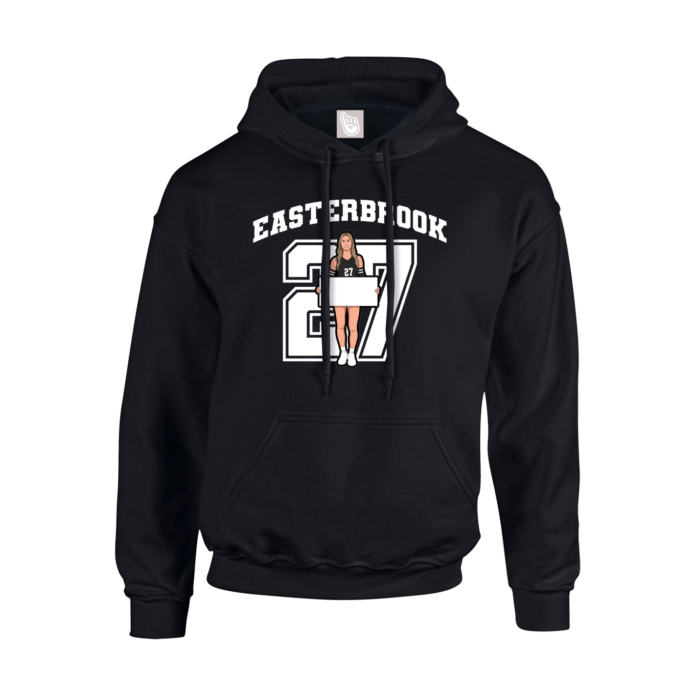 Hoodie — Number in Black