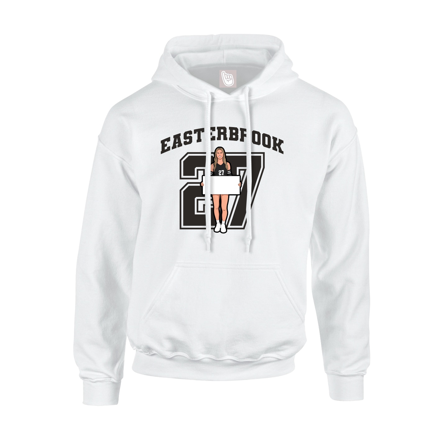 Youth Hoodie — Number in White