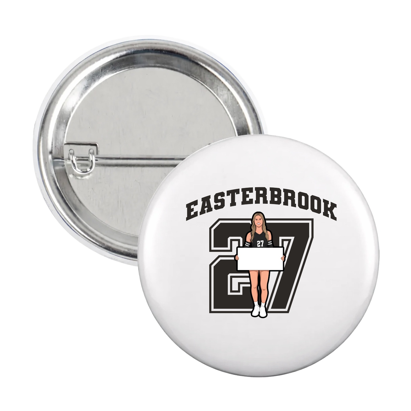 Game Day Button — Number in White