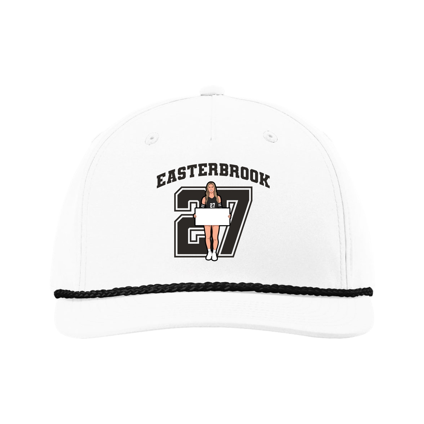 Five-Panel Classic Rope Cap — Number in White