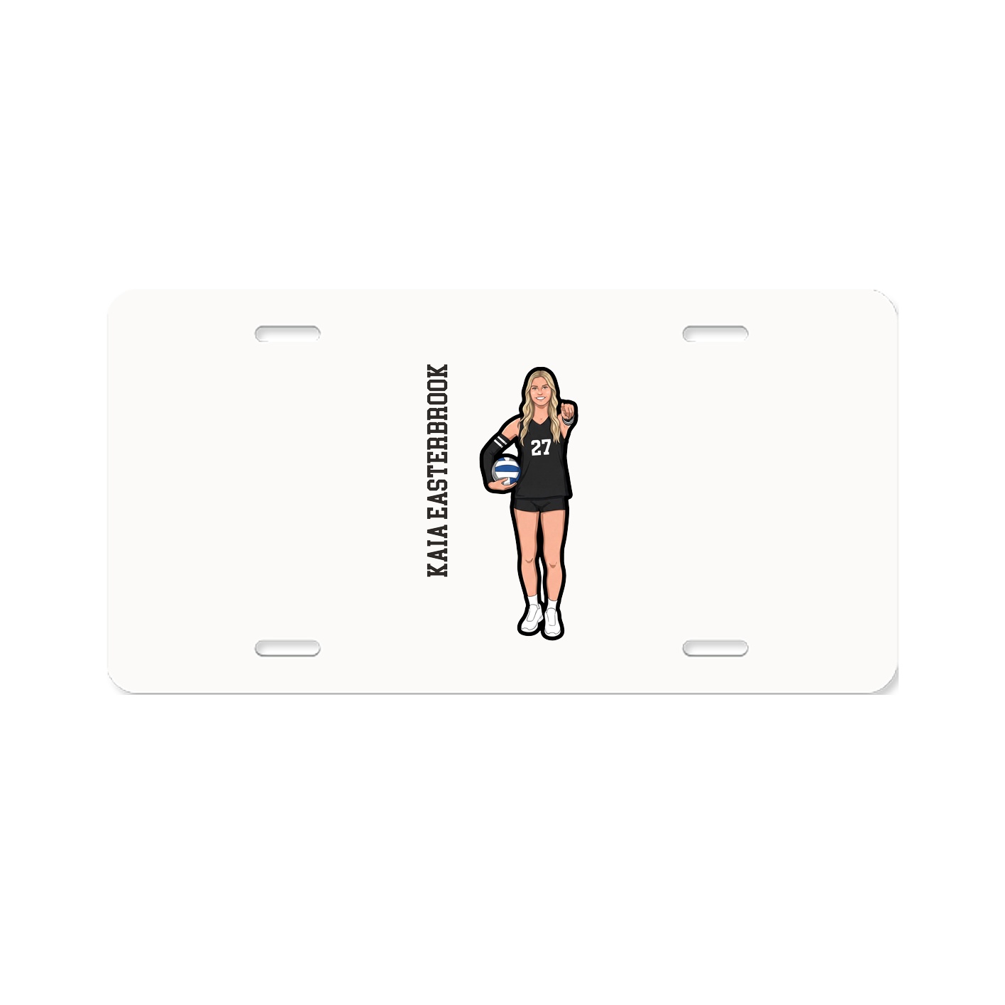 License Plate — Name Vertical in Classic
