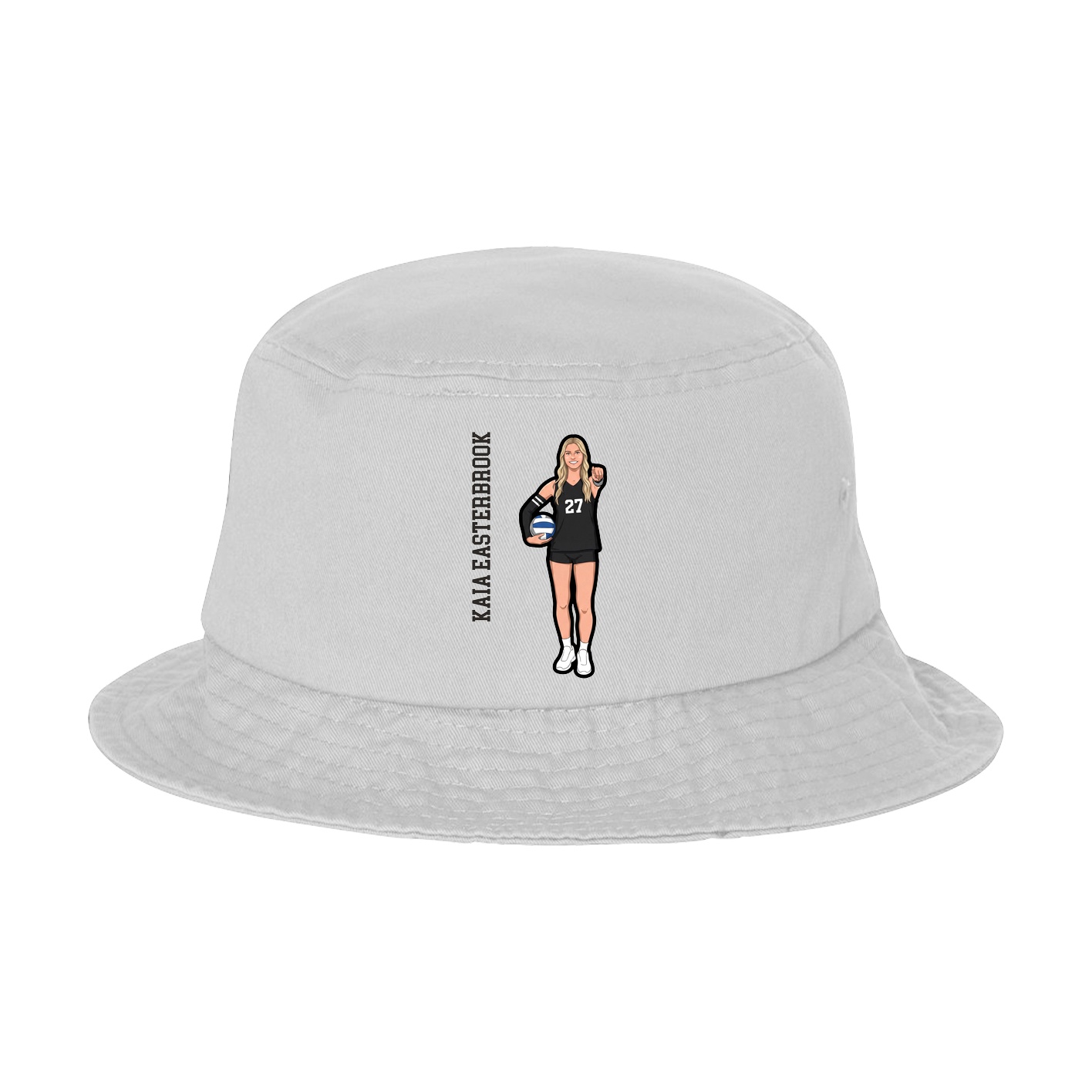 Bucket Cap — Name Vertical in White