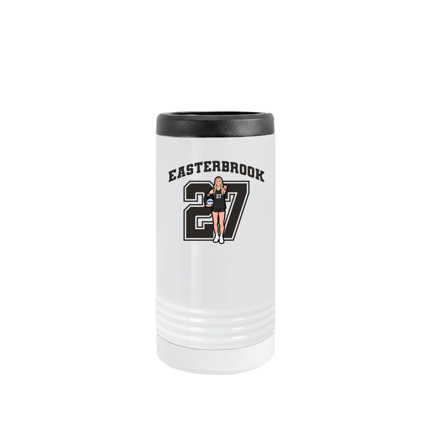 Slim Beverage Holder — Number in White