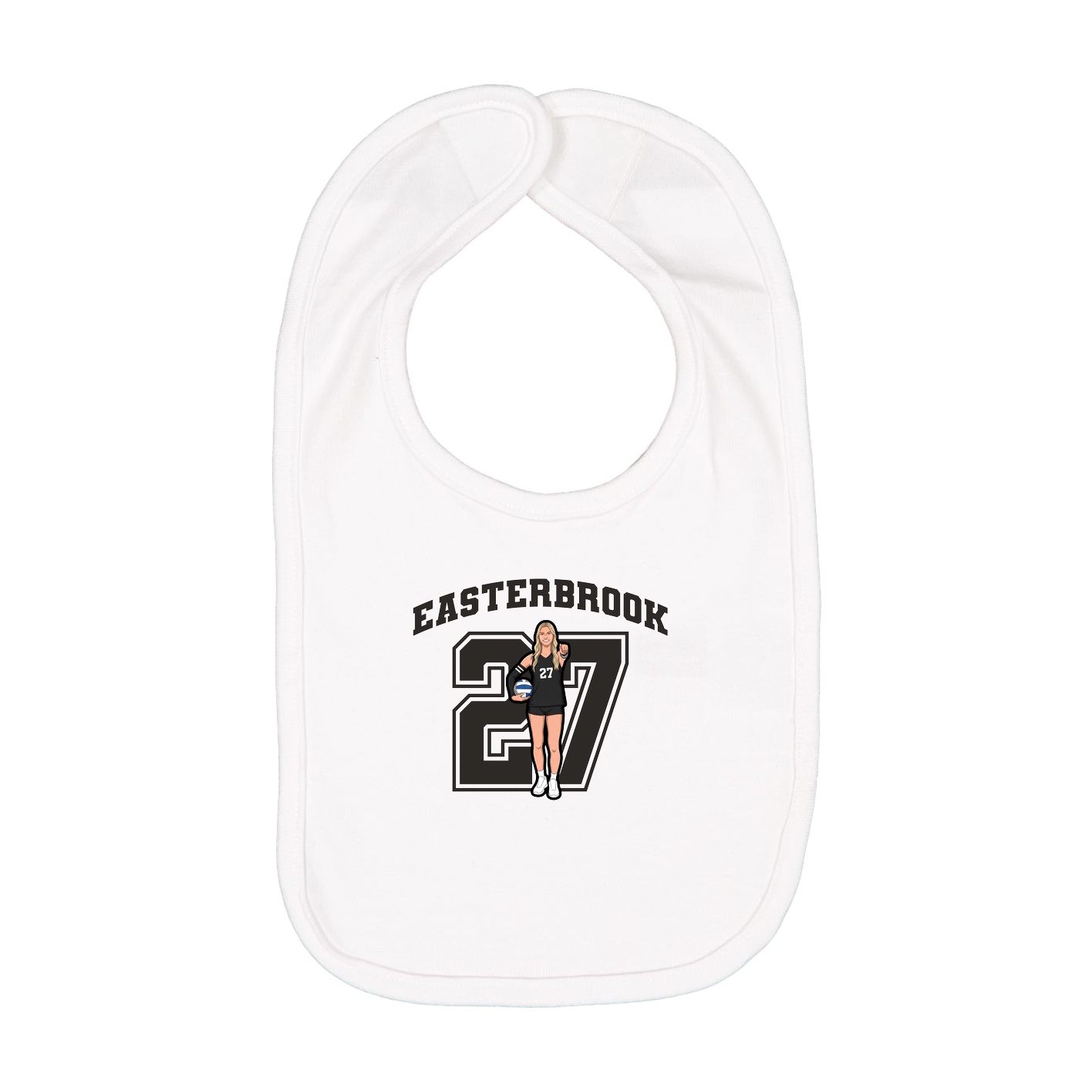 Infant Bib — Number in White