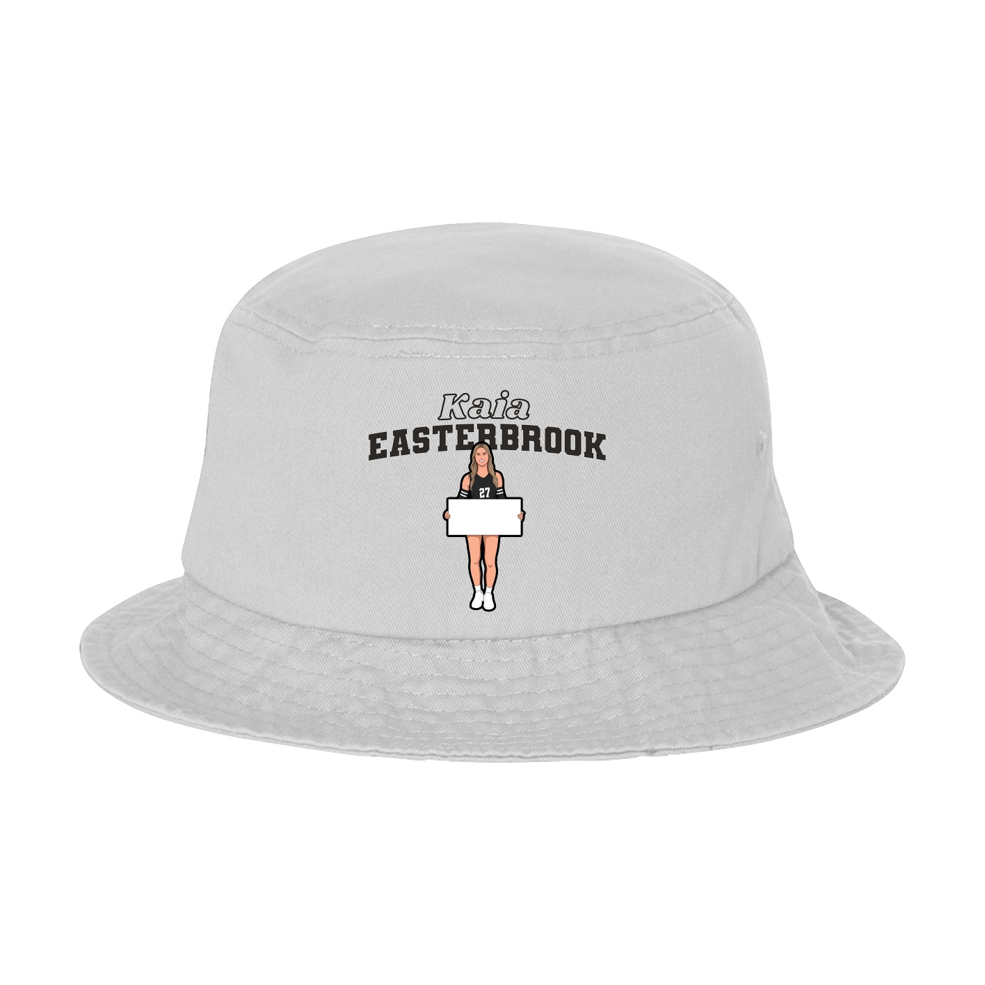 Bucket Cap — Name Arch in White