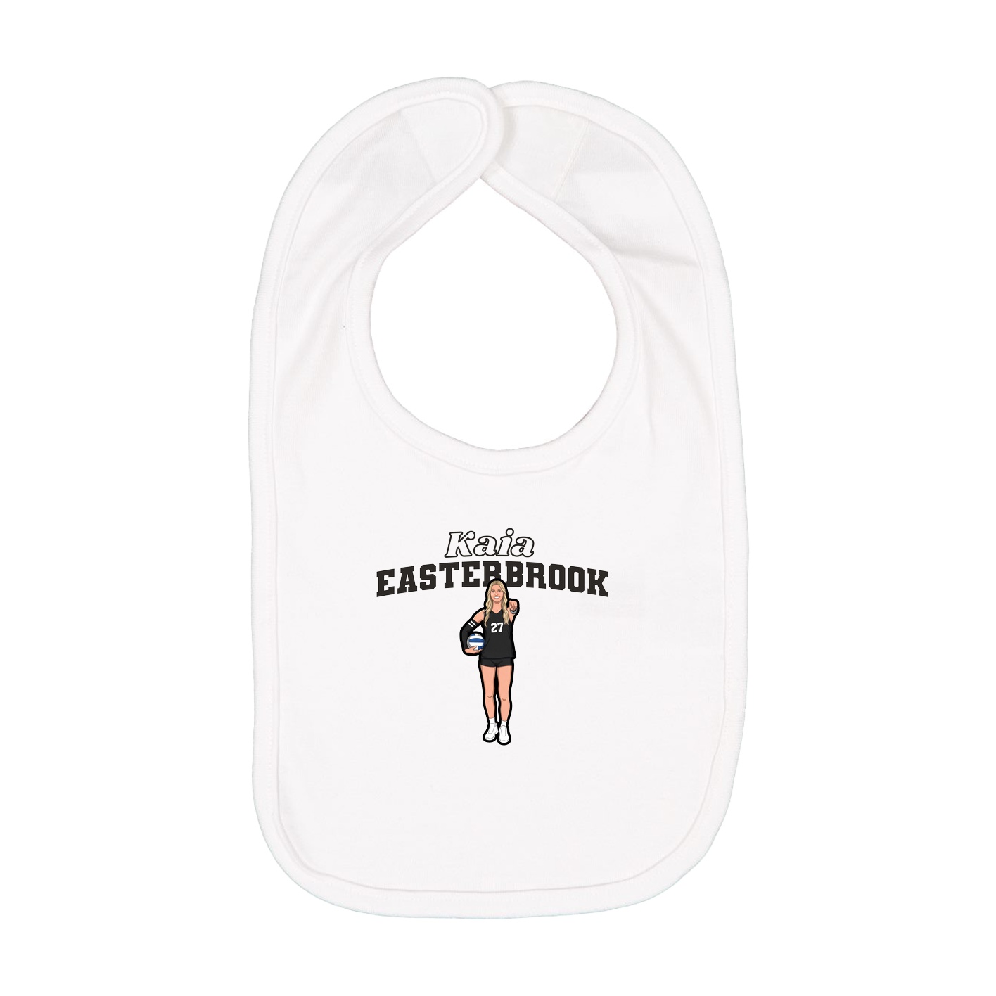Infant Bib — Name Arch in White