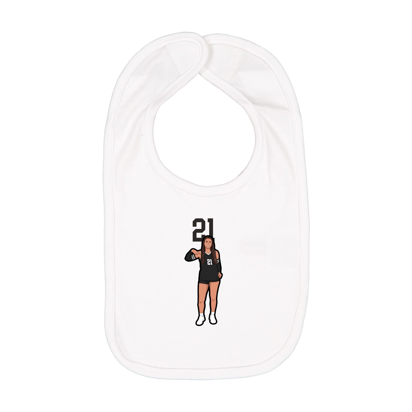 Infant Bib — Number Top in White