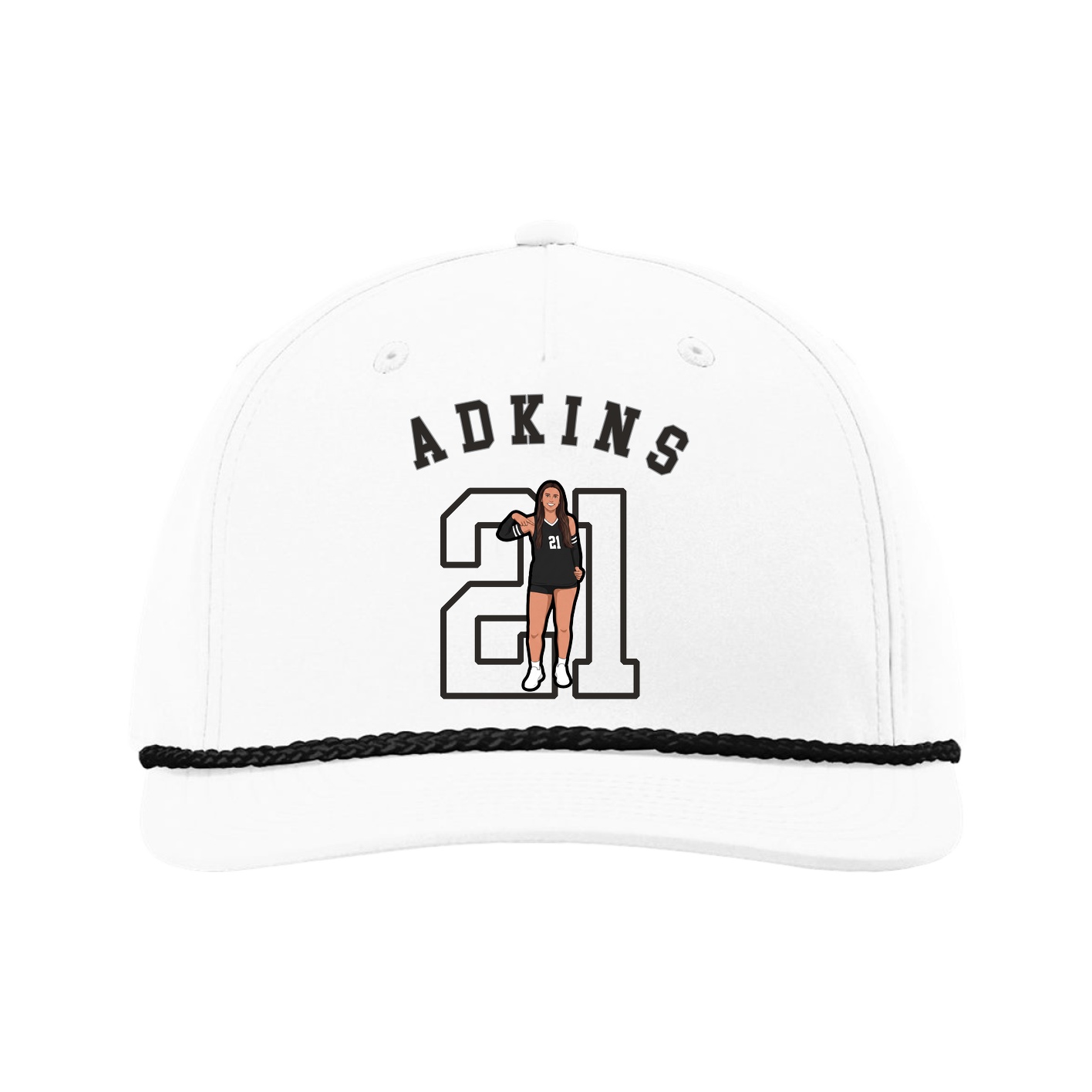 Five-Panel Classic Rope Cap — Shirsey Arch in White
