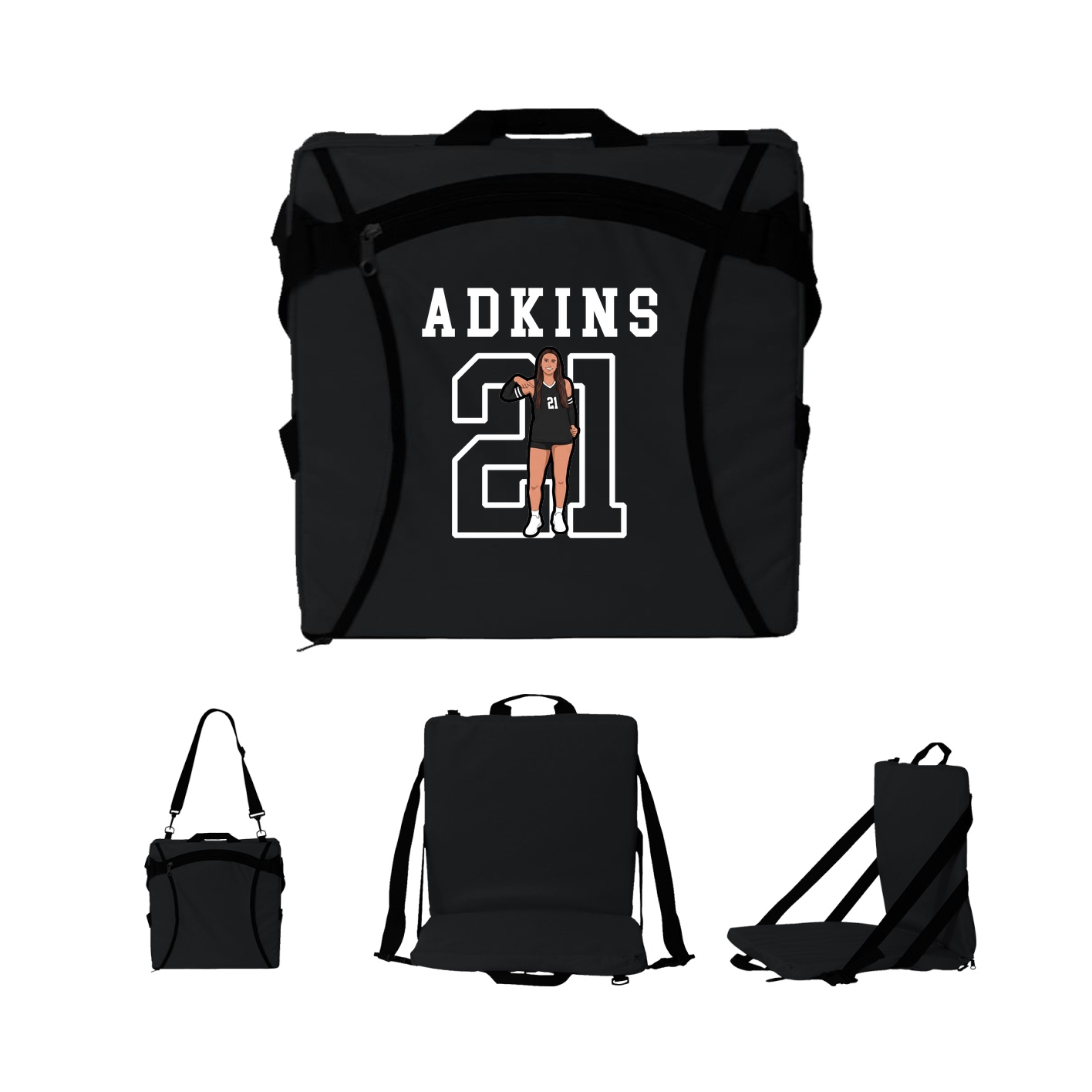 Folding Stadium Seat — Shirsey in Black