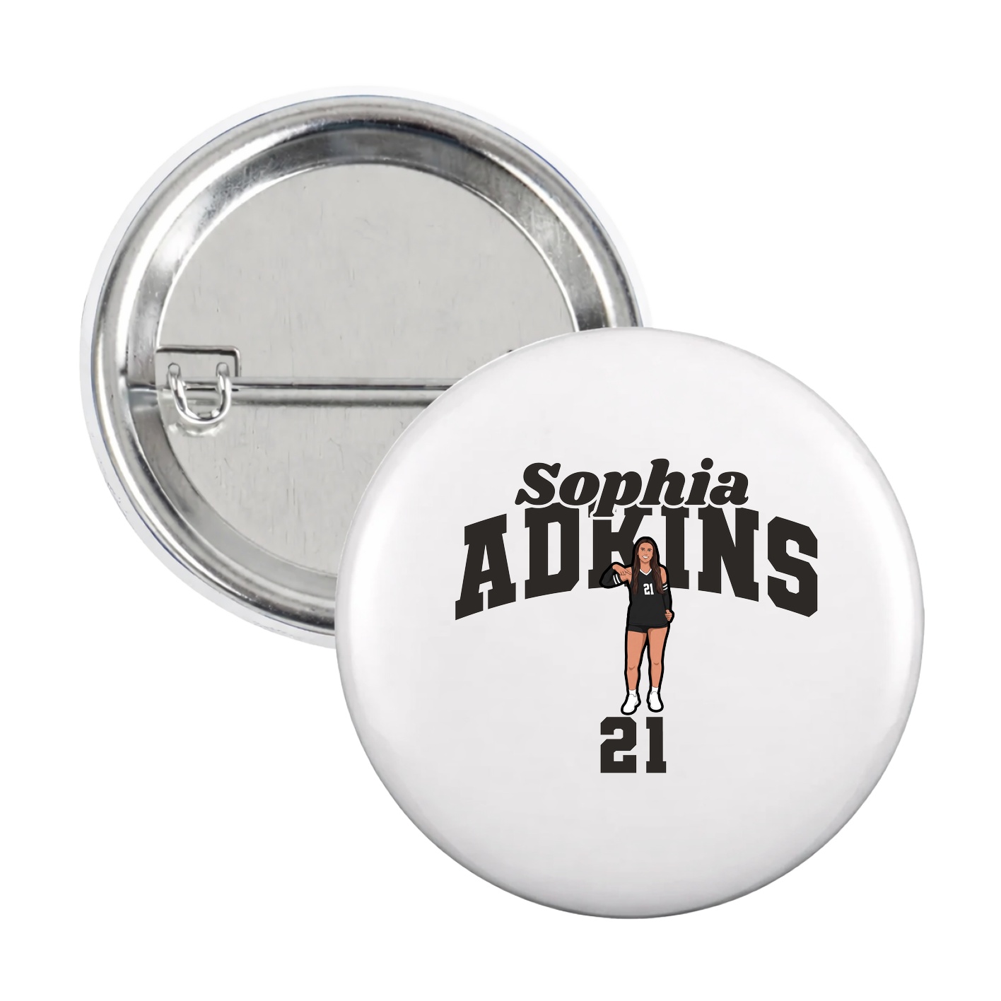 Game Day Button — Signature Arch in White