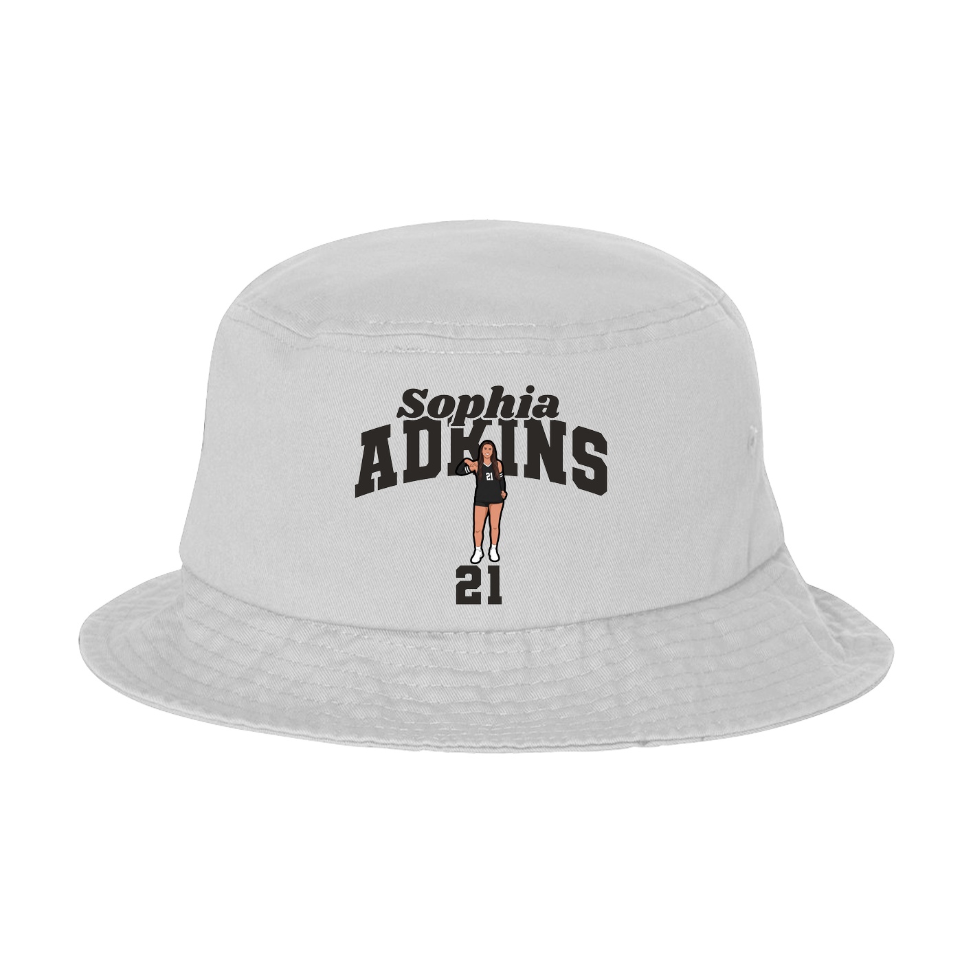 Bucket Cap — Signature Arch in White