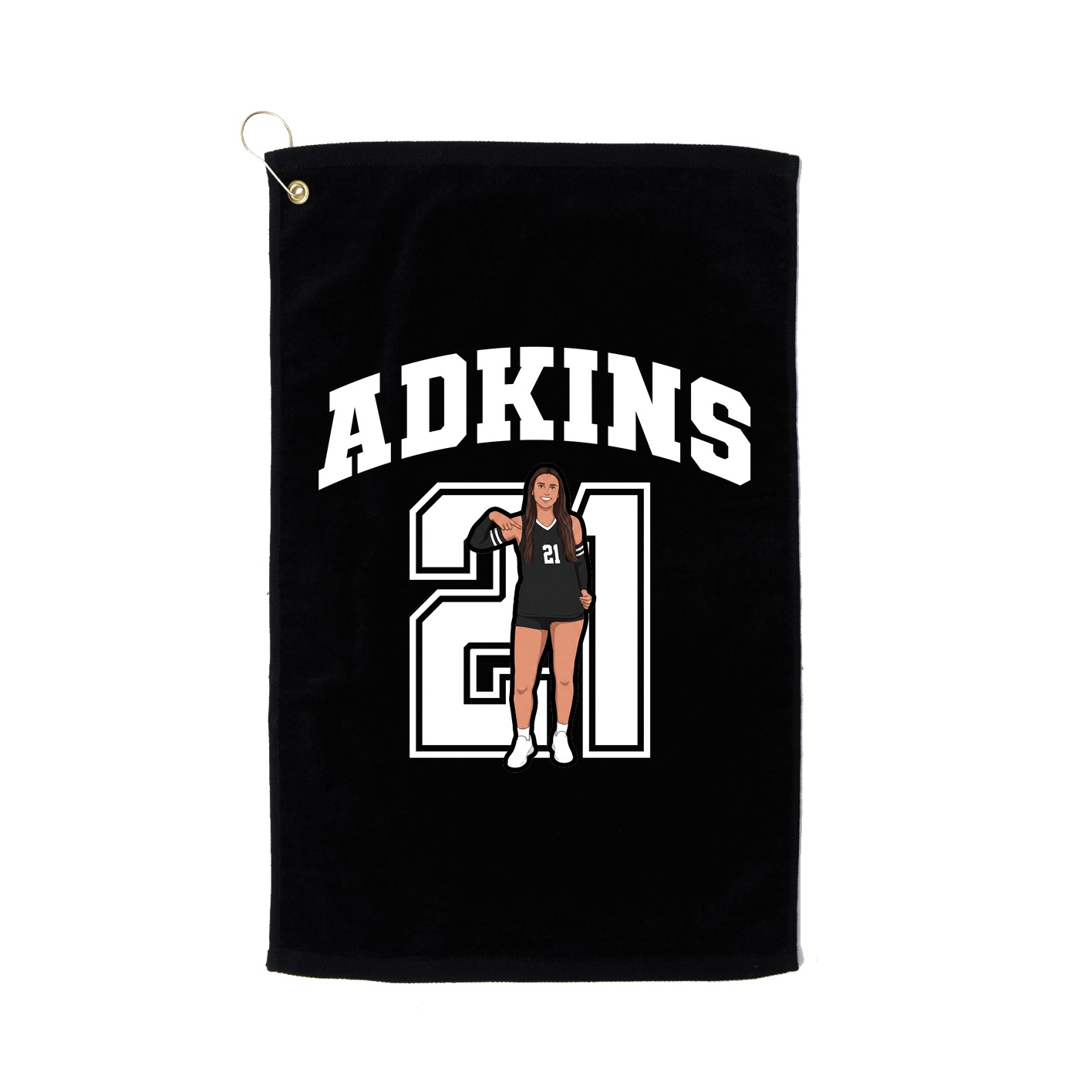 Golf Towel — Number in Black