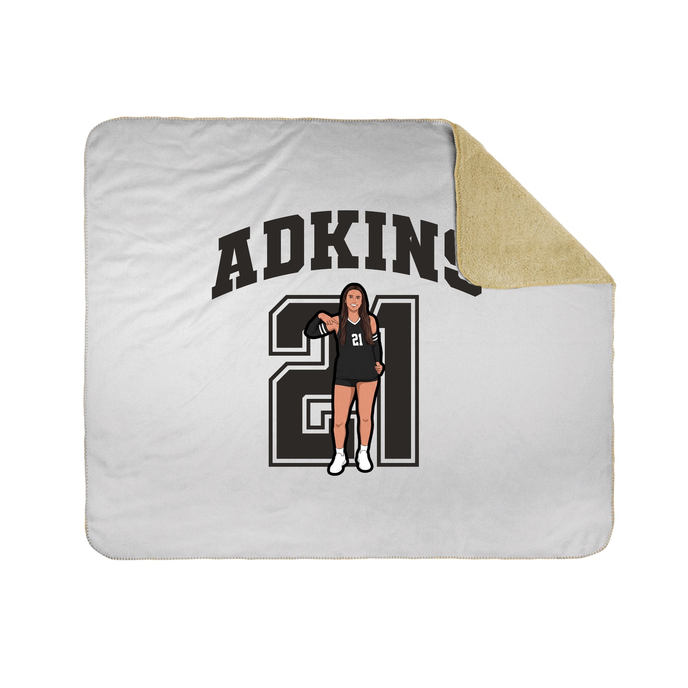 Throw Blanket — Number in White