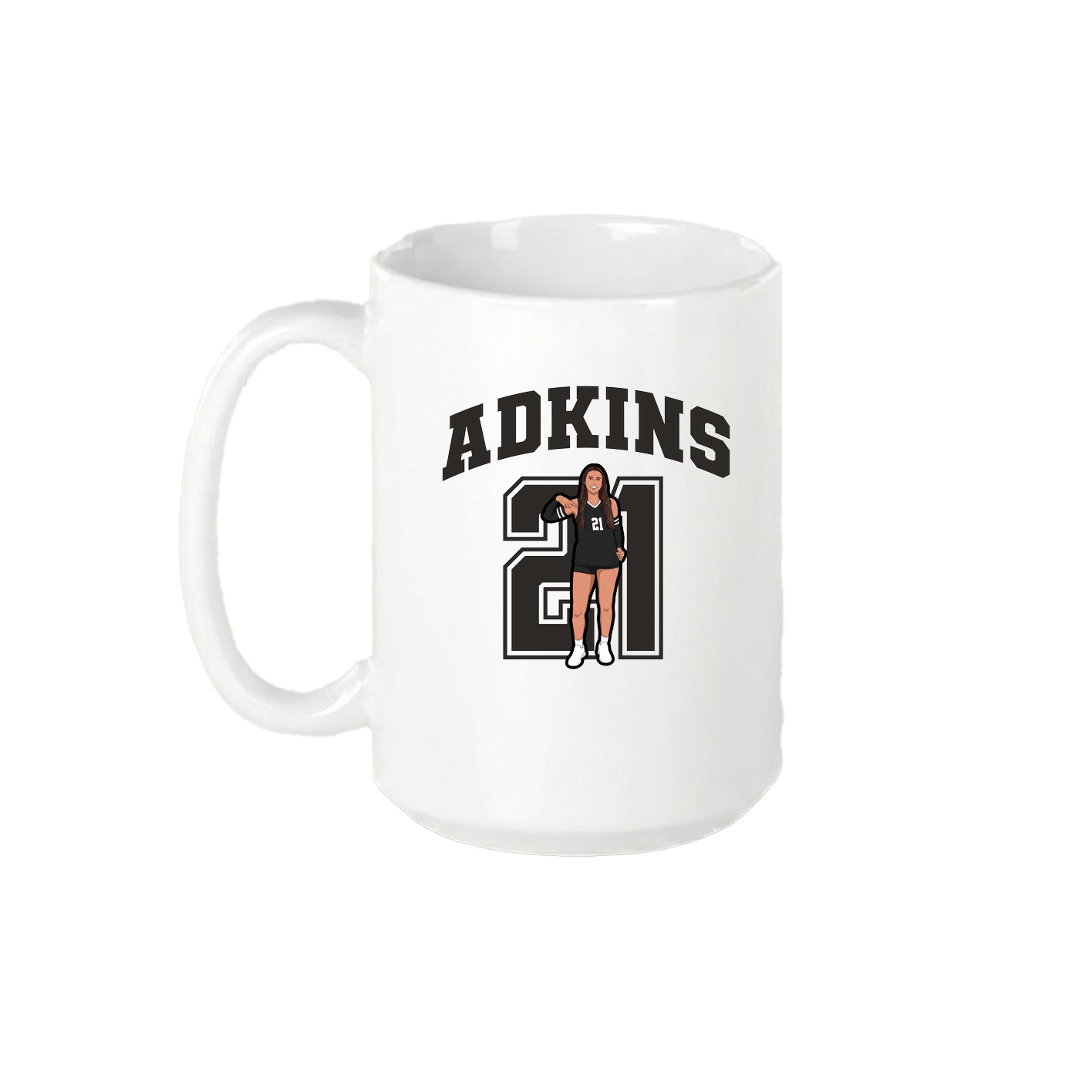 15oz Coffee Mug — Number in White
