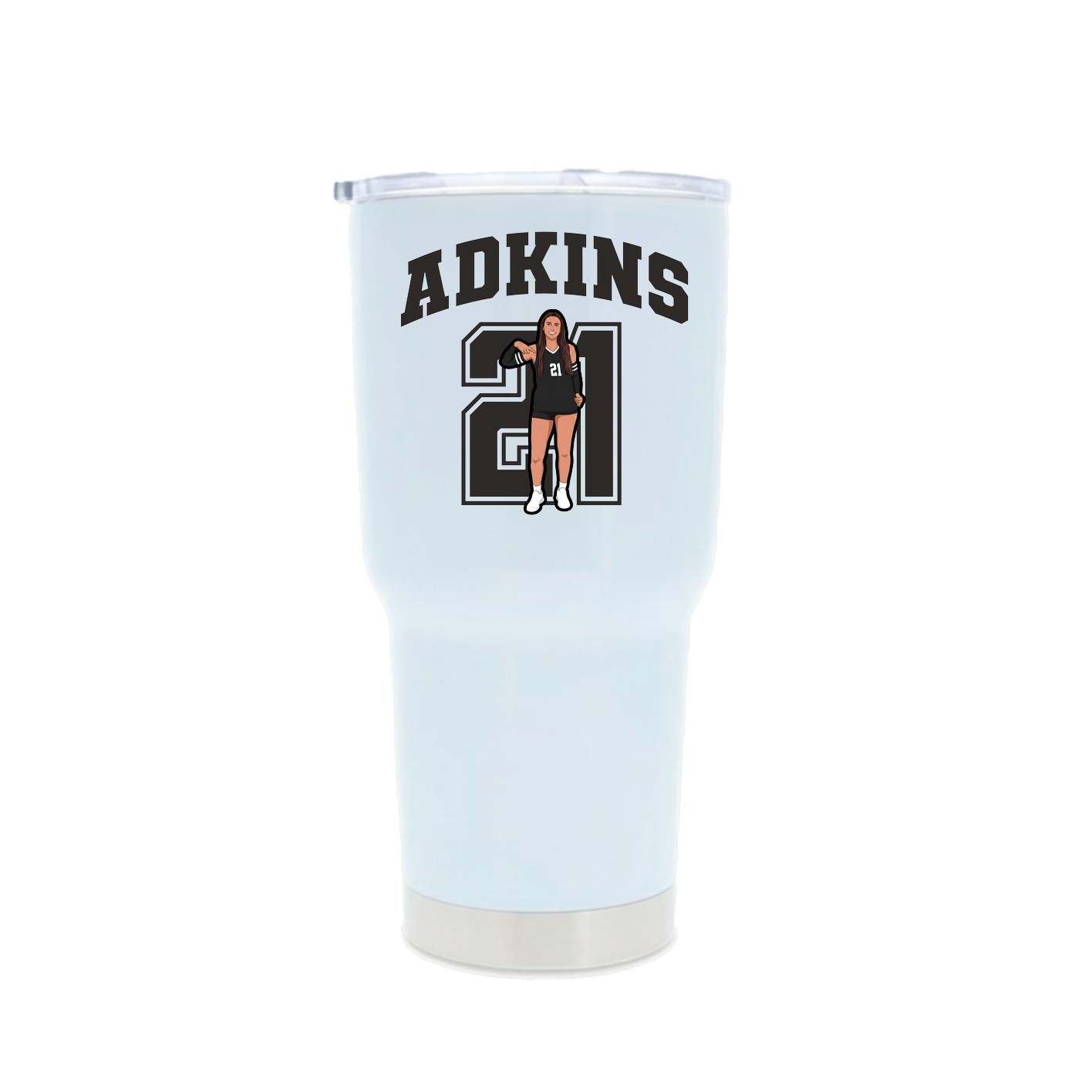 30oz Stainless Steel Tumbler — Number in White