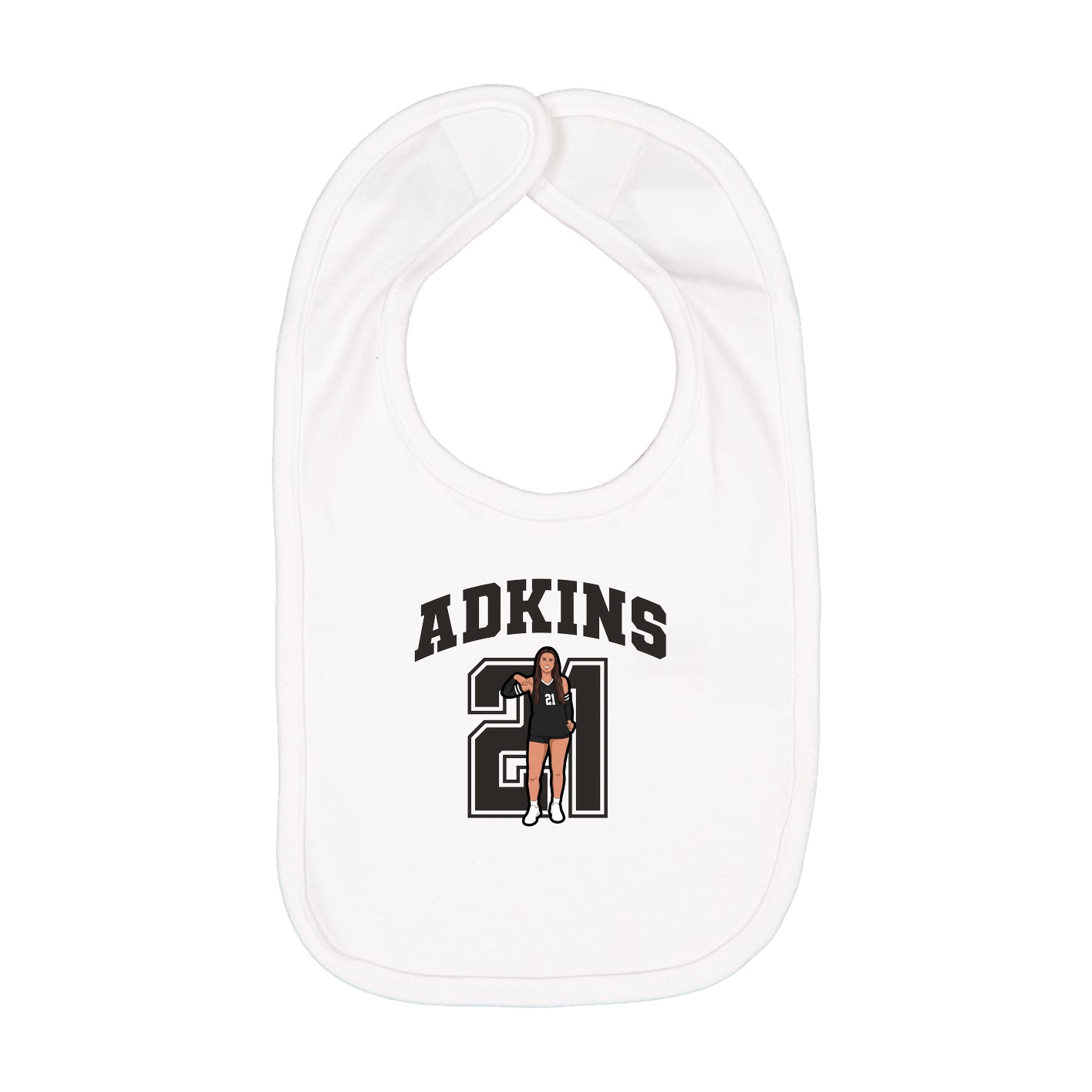 Infant Bib — Number in White