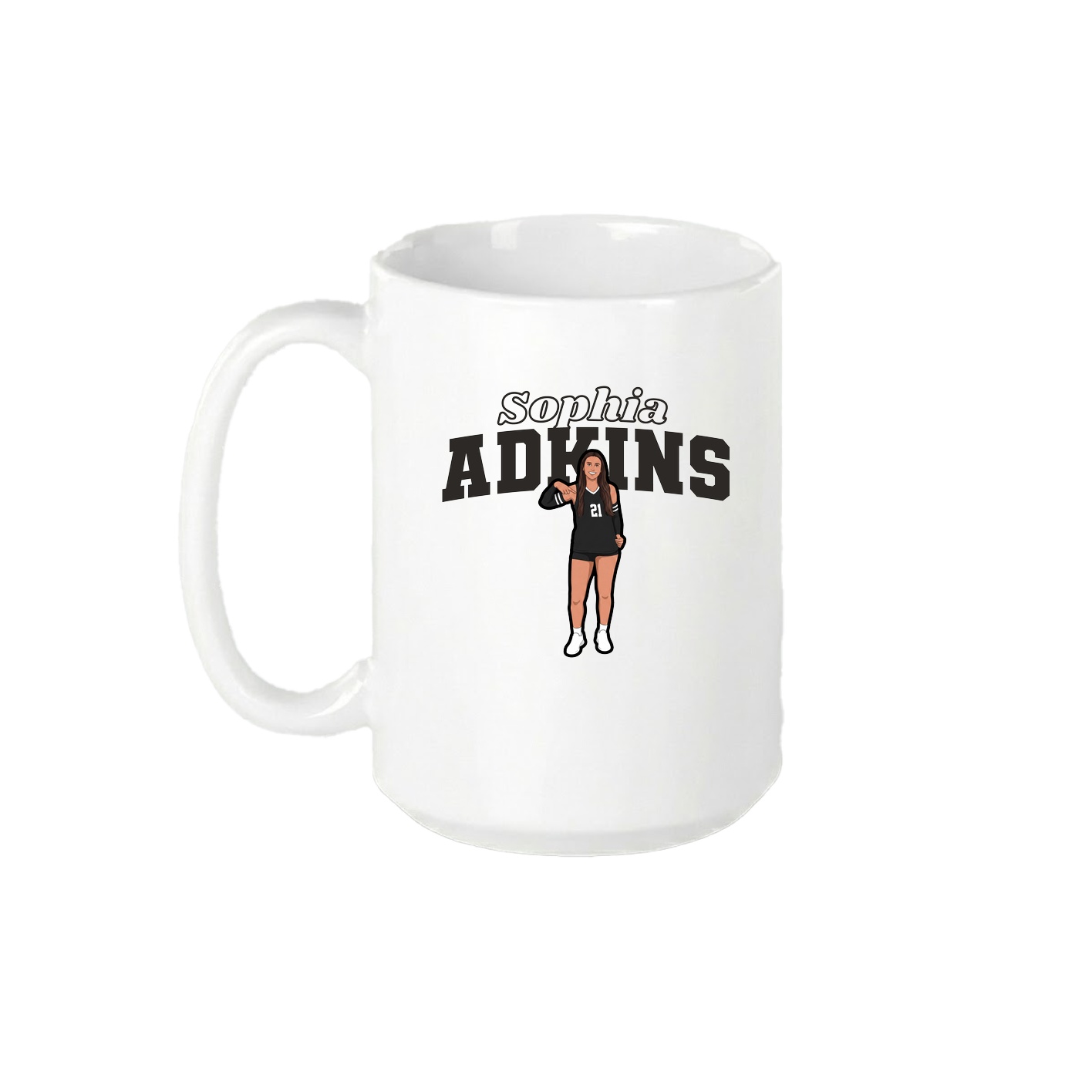 15oz Coffee Mug — Name Arch in White