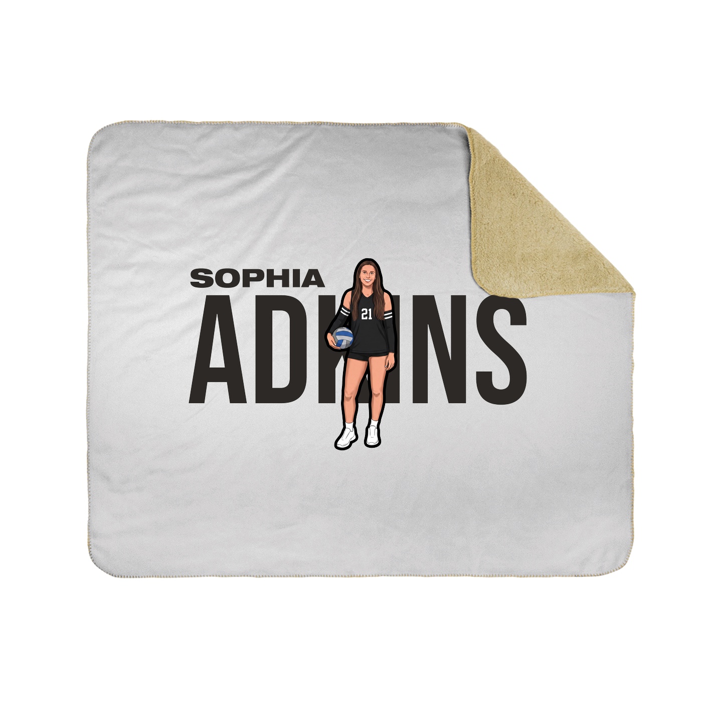 Throw Blanket — Player Name in White