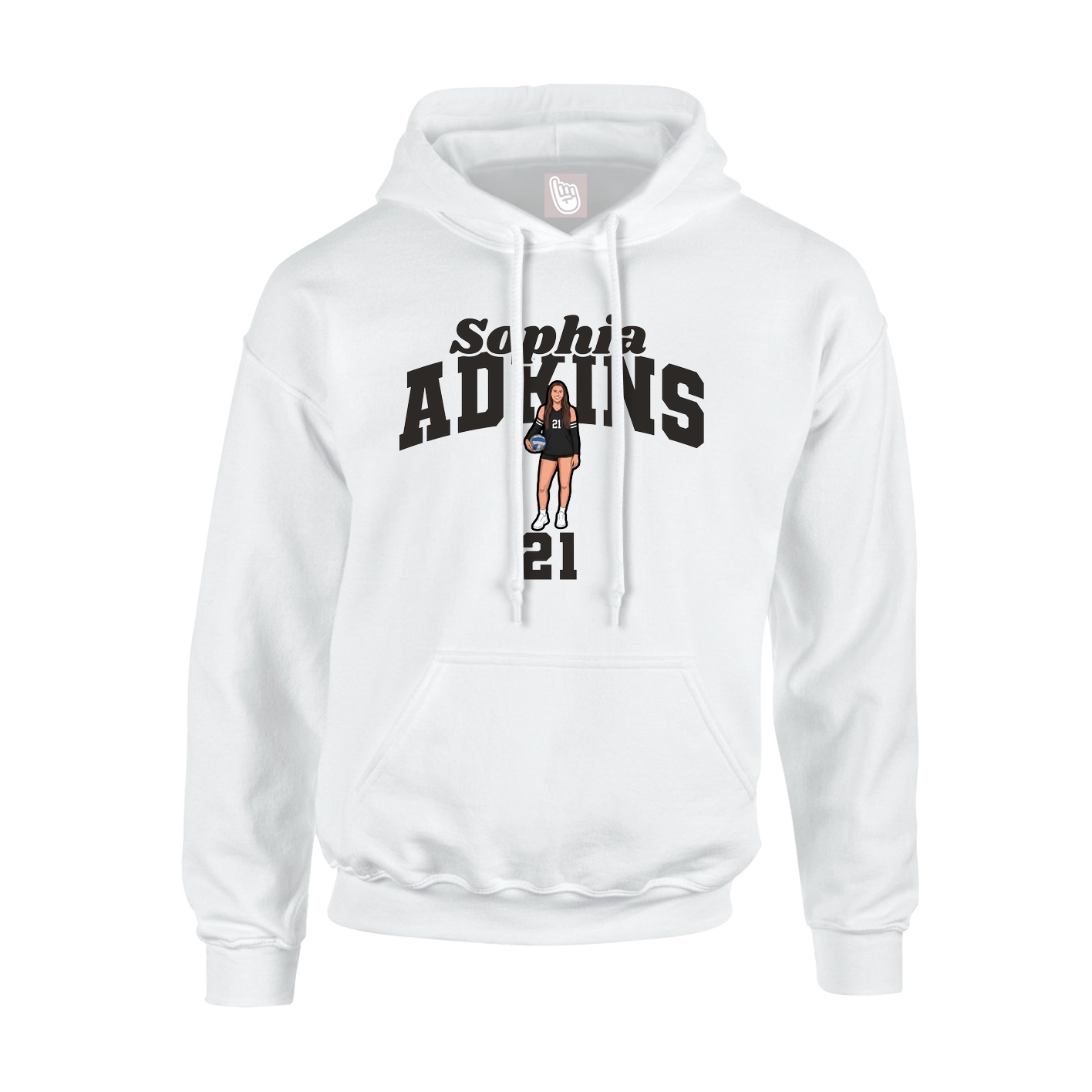 Youth Hoodie — Signature Arch in White