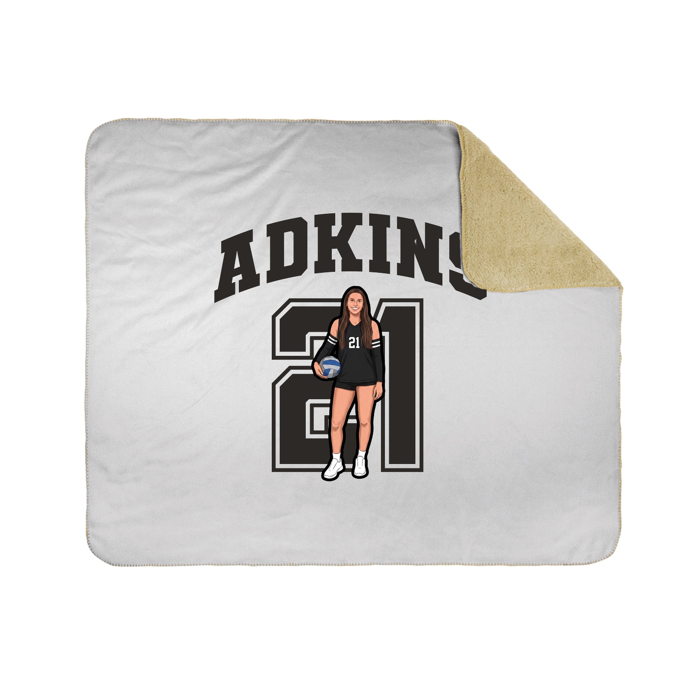 Throw Blanket — Number in White