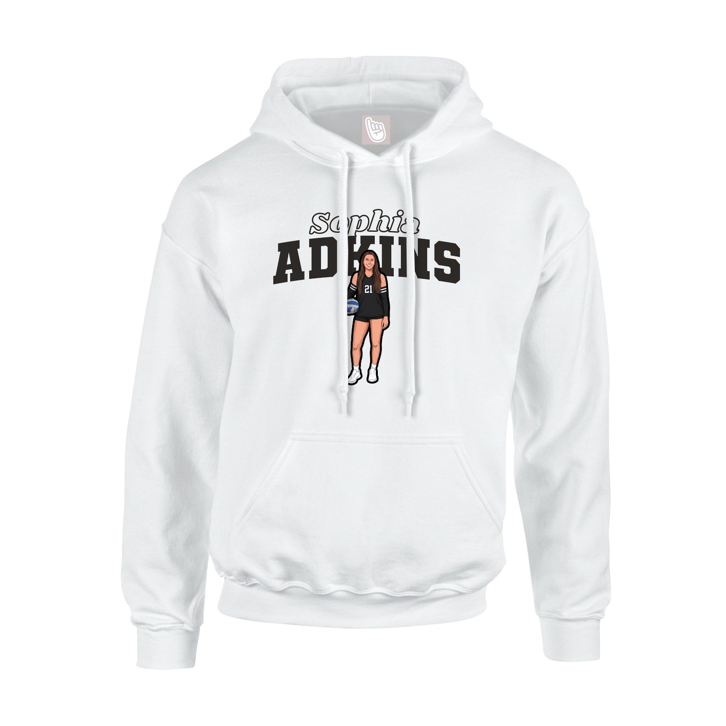 Hoodie — Name Arch in White