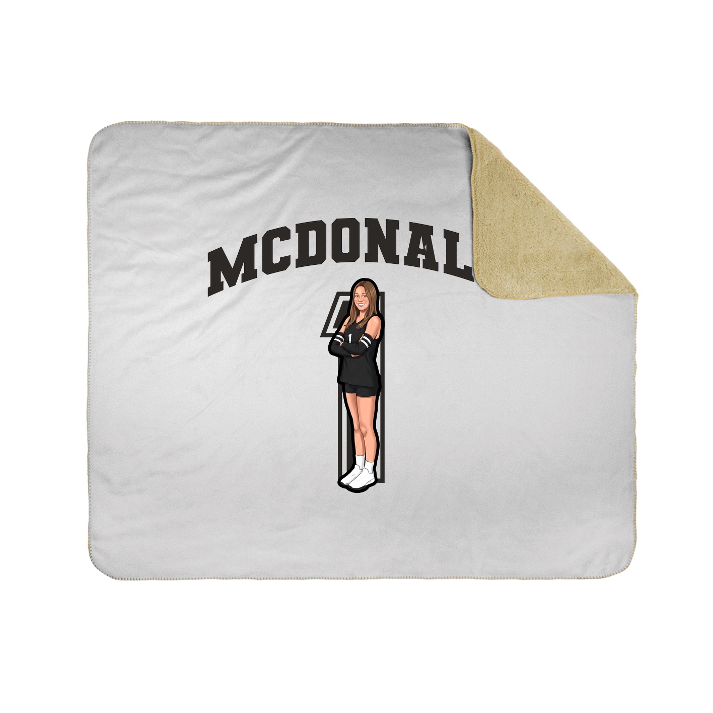 Throw Blanket — Number in White