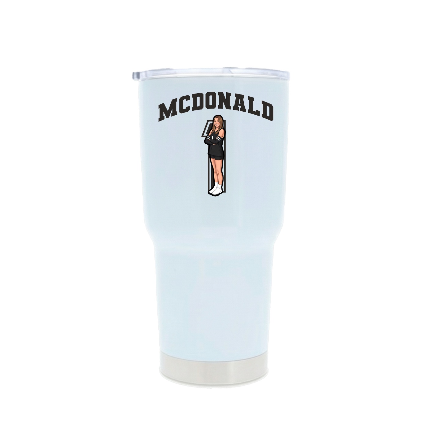 30oz Stainless Steel Tumbler — Number in White