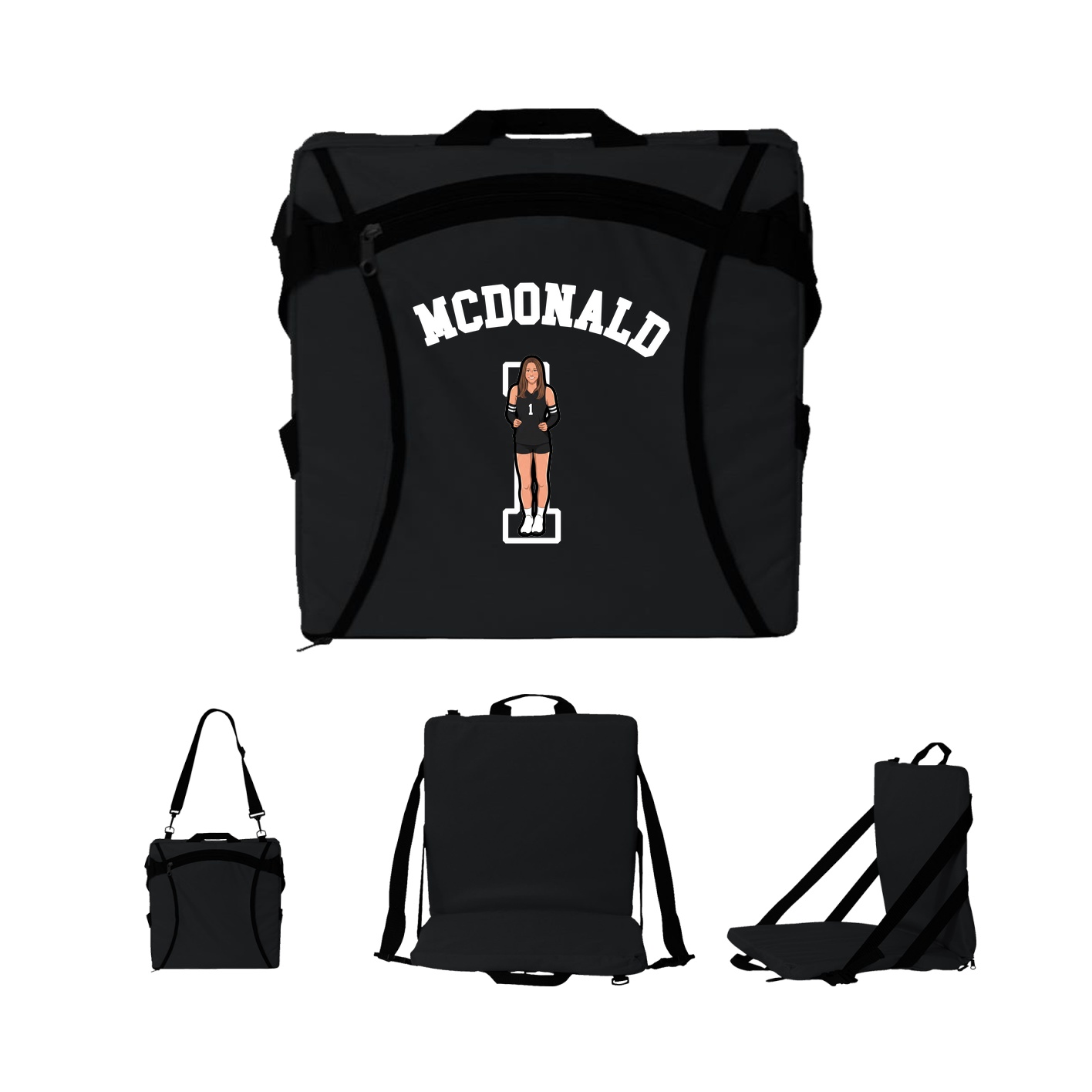 Folding Stadium Seat — Shirsey Arch in Black