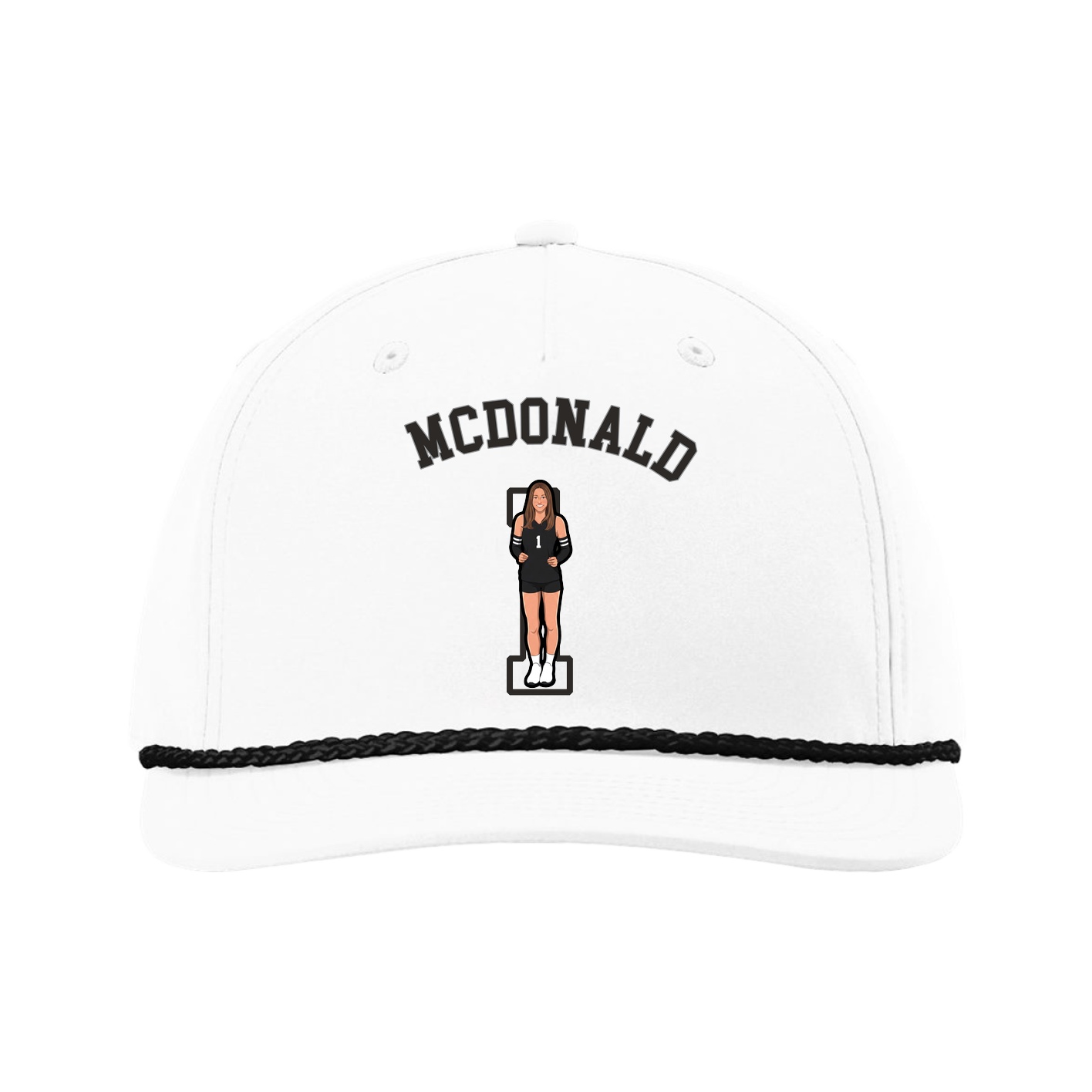 Five-Panel Classic Rope Cap — Shirsey Arch in White
