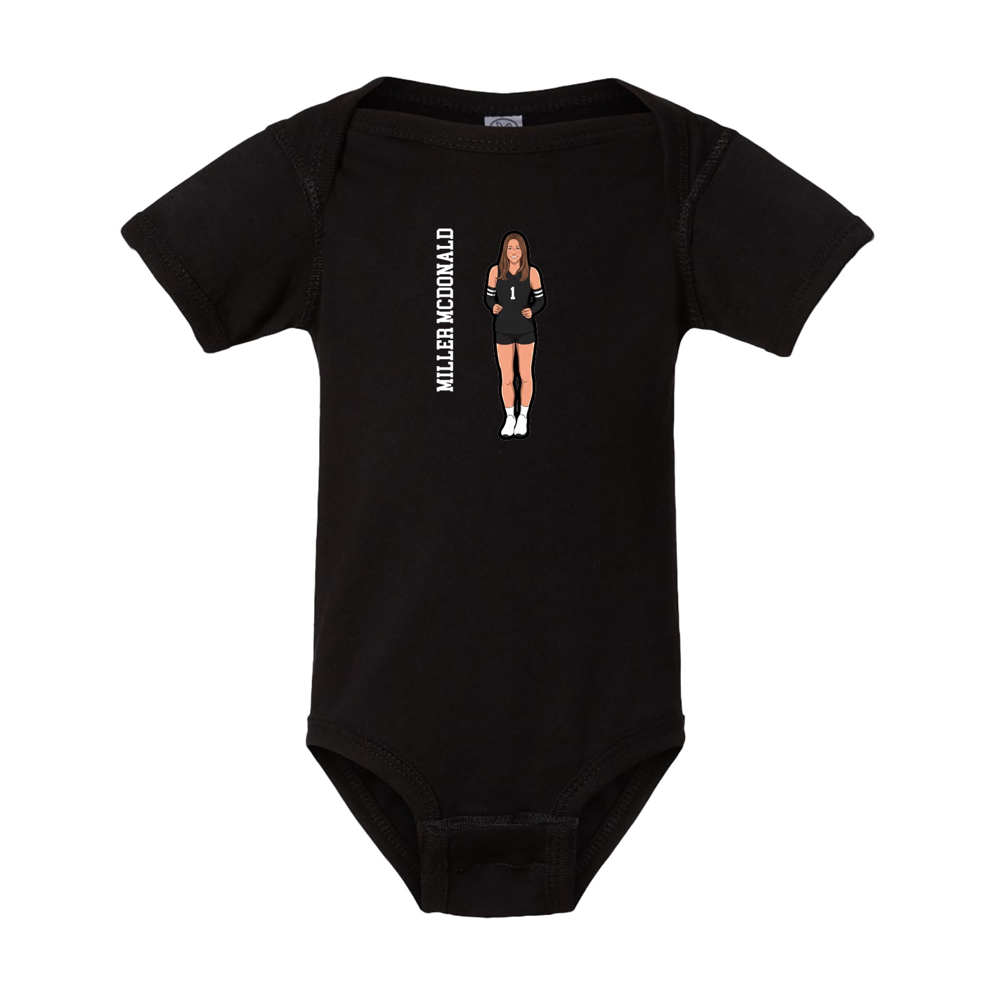 Baby Onesie — Name Vertical in Black
