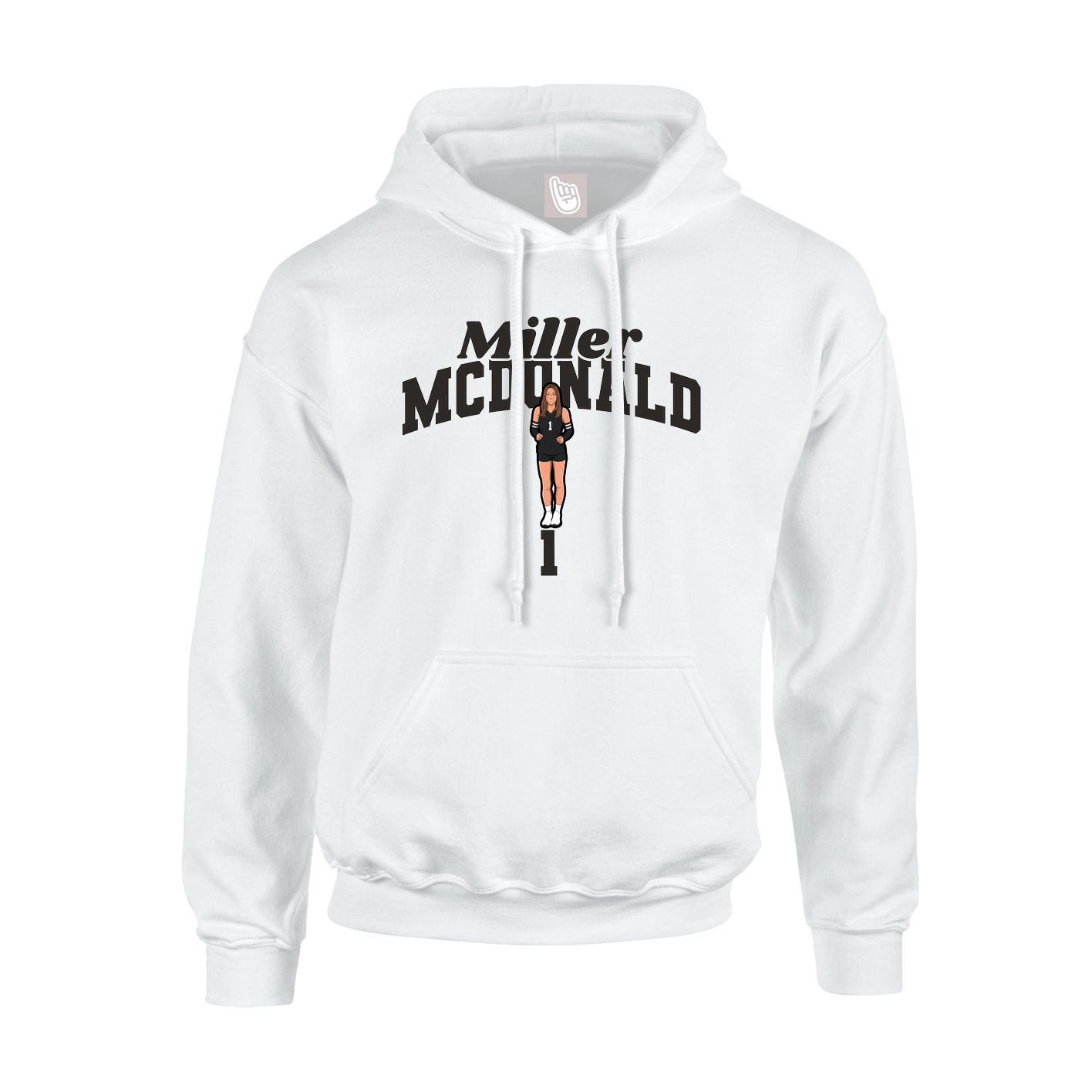 Youth Hoodie — Signature Arch in White