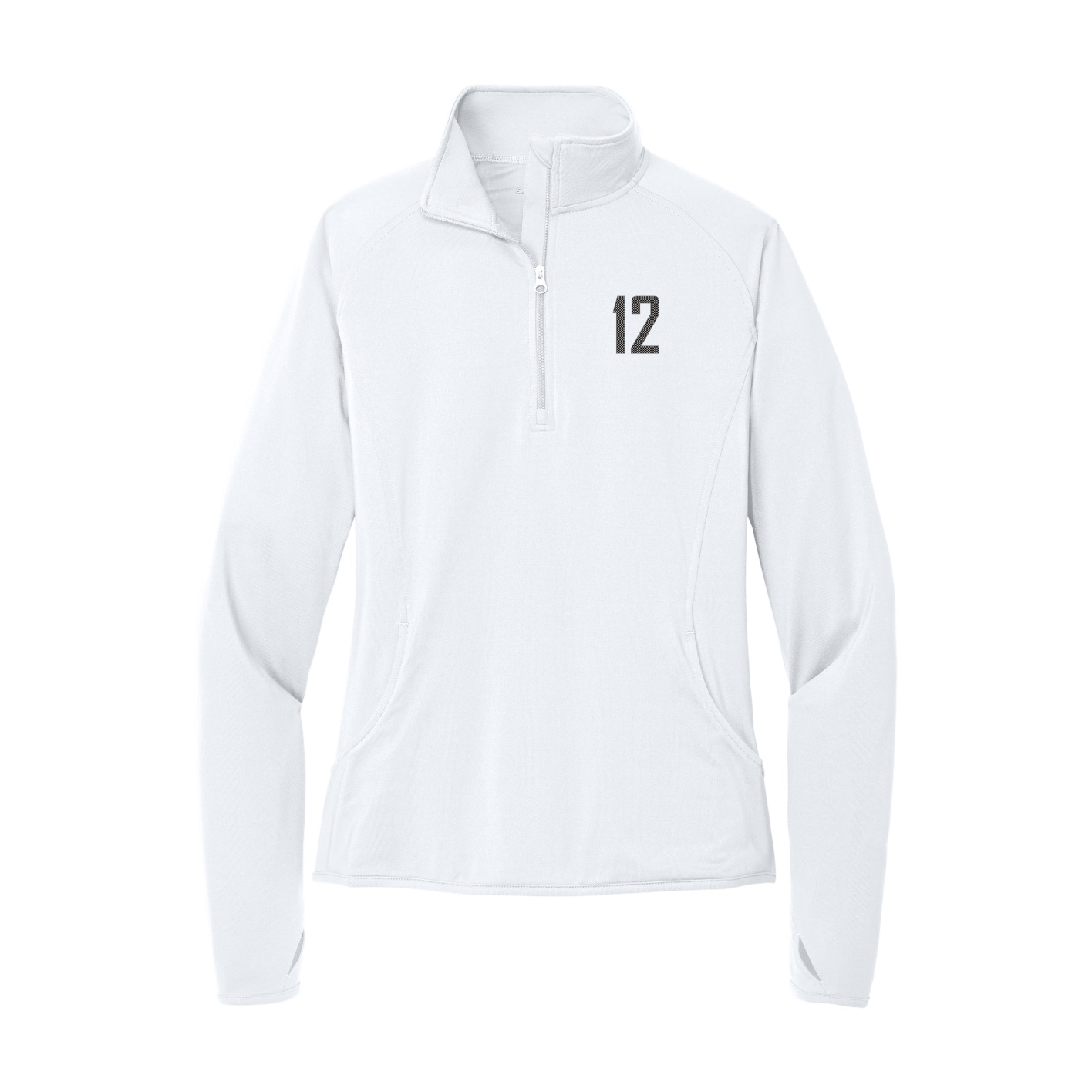 Women's Q-Zip Pullover — Front Shirsy in White