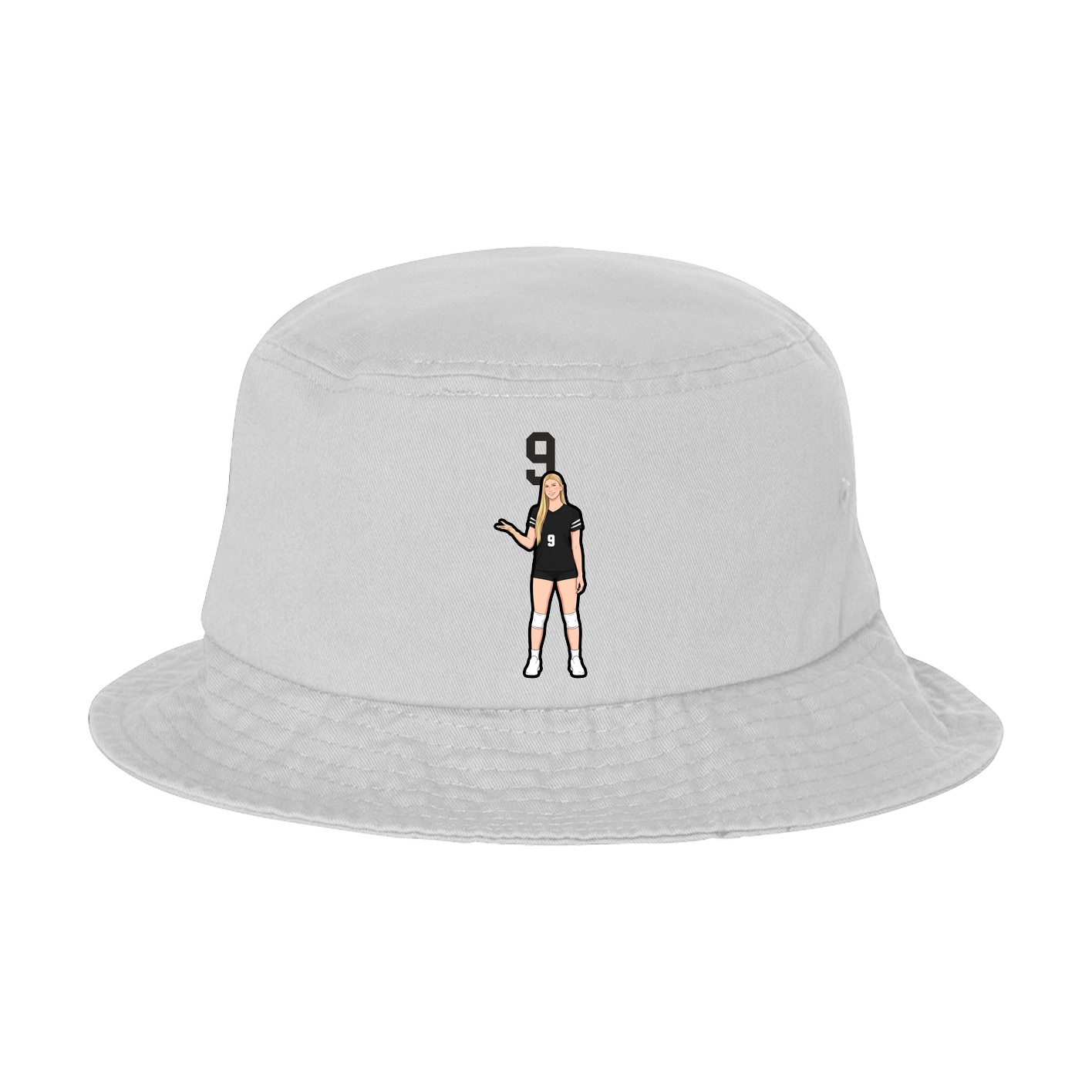 Bucket Cap — Number Top in White